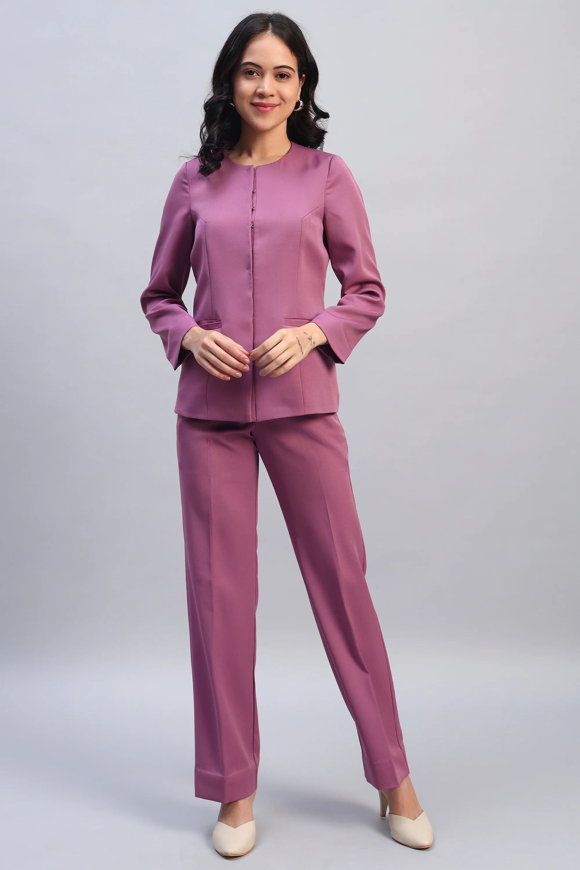 The 9-to-9 Shacket Set – Mauve - Image 4