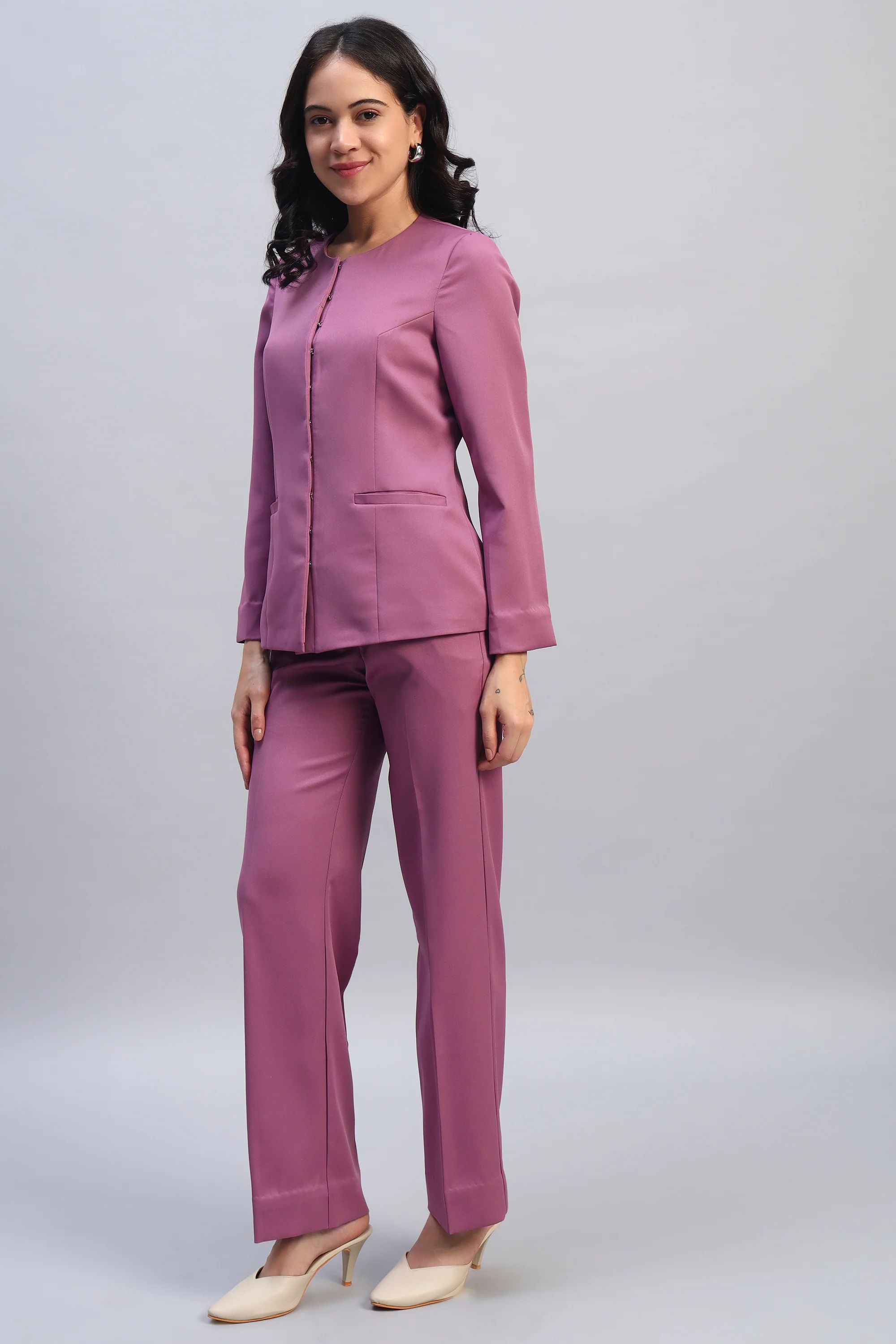 The 9-to-9 Shacket Set – Mauve - Image 5
