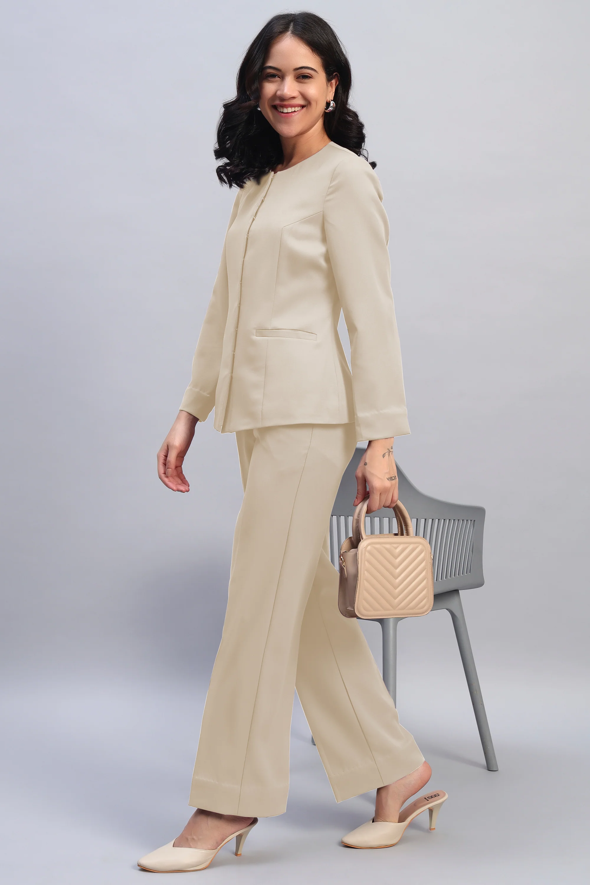 The 9-to-9 Shacket Set – Sand - Image 4