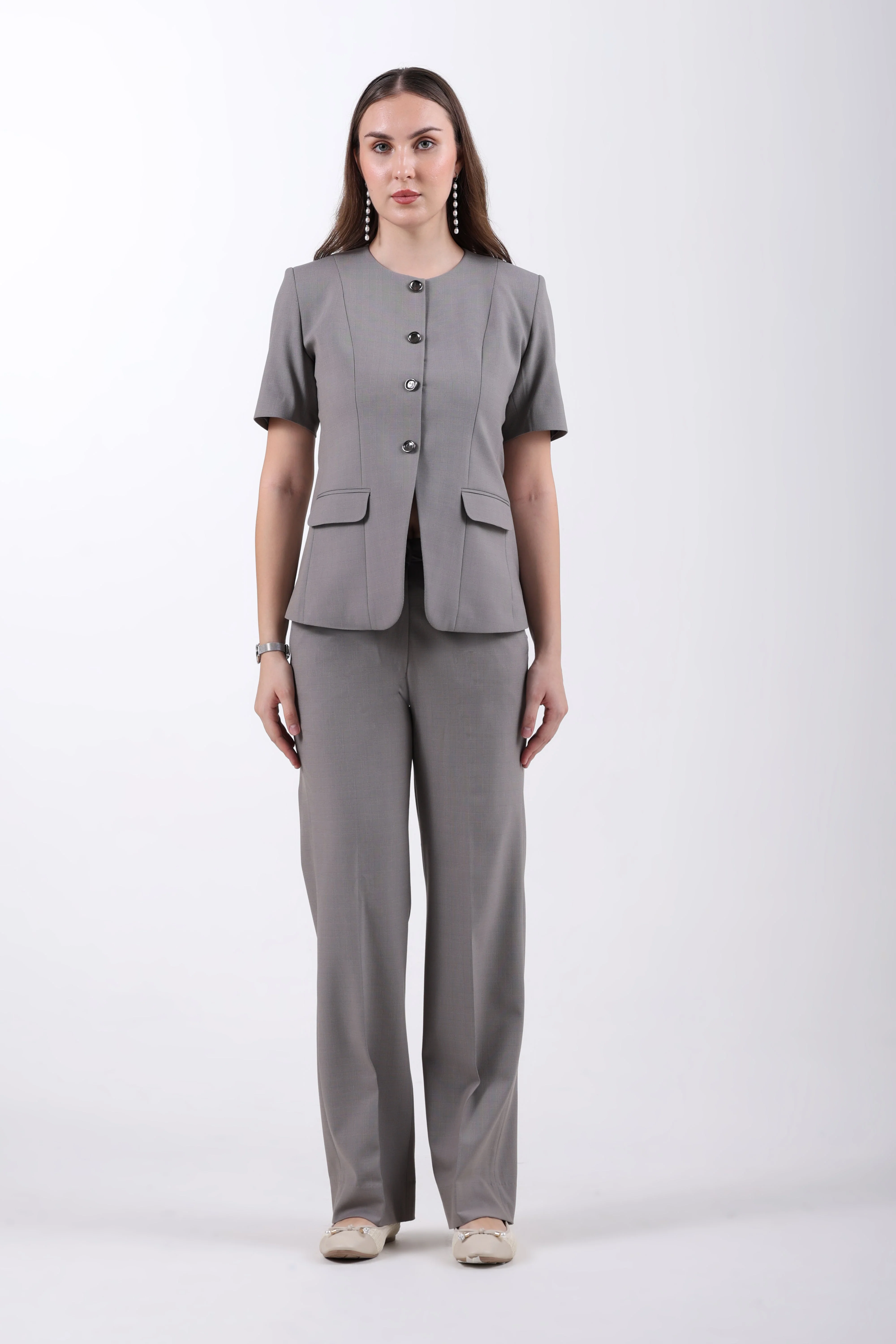 Bare Blazer Suit Set – Grey Glen Check - Image 4