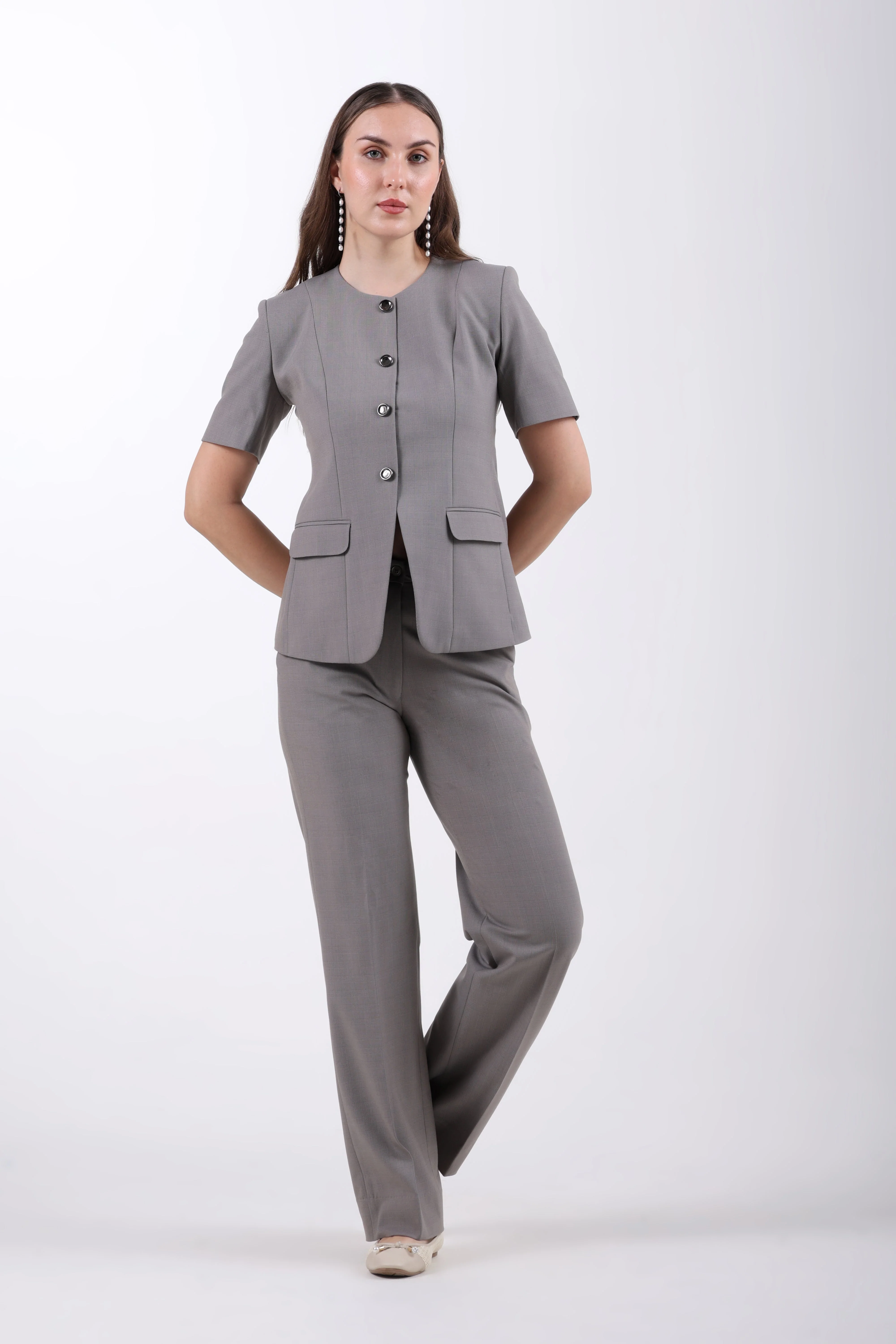 Bare Blazer Suit Set – Grey Glen Check - Image 5