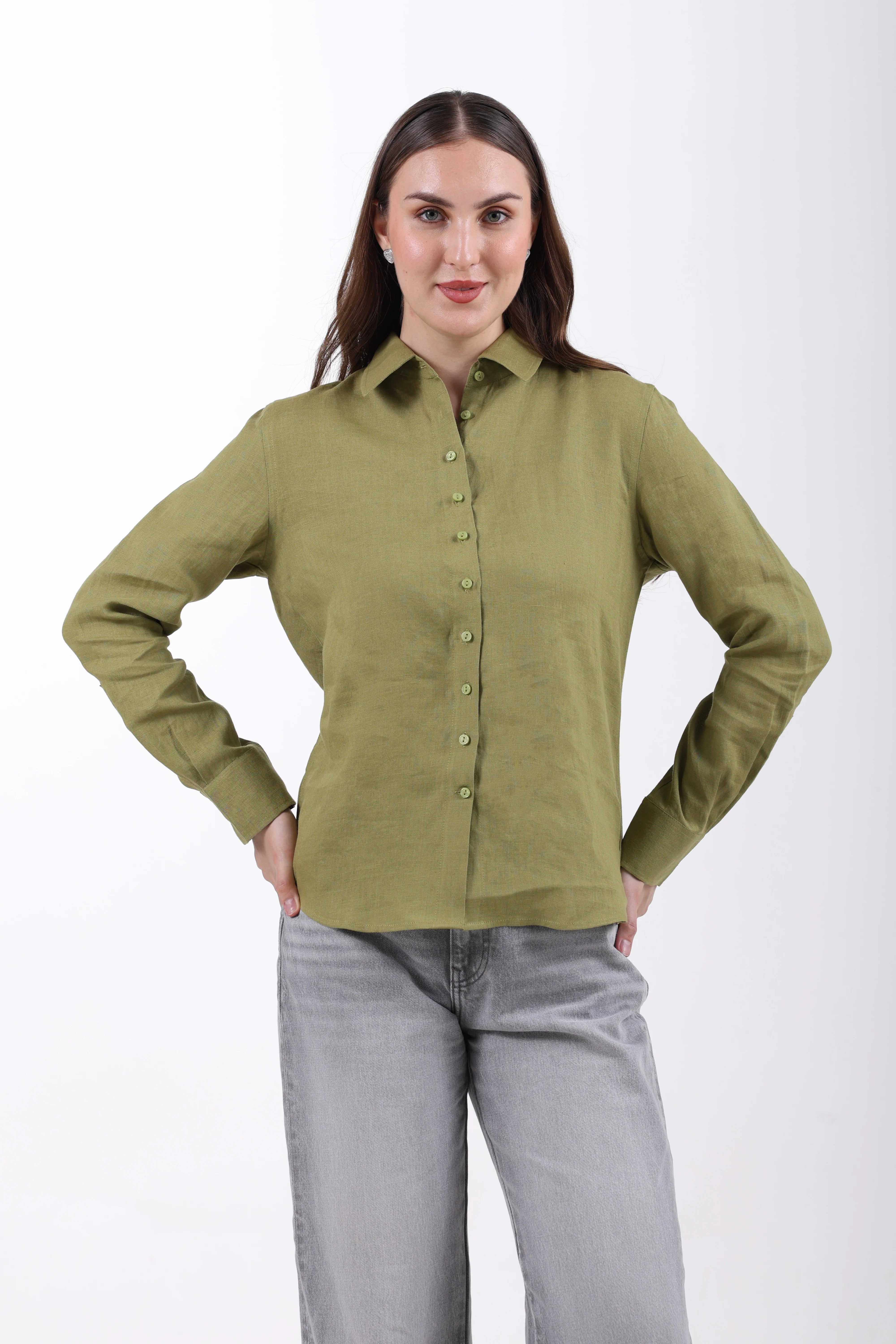 Belgian Linen Regular Fit Shirt – Leafy Green - Image 5