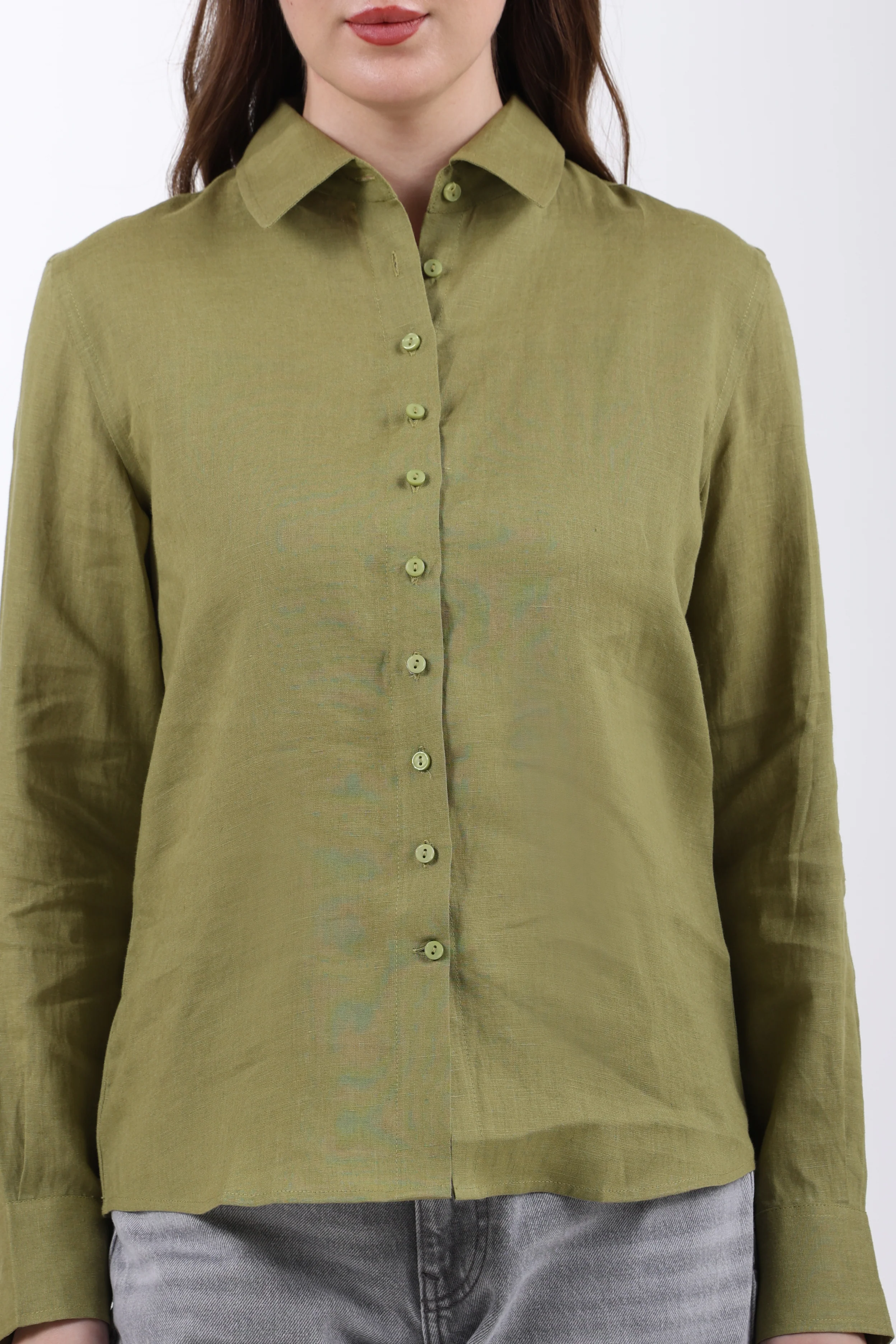 Belgian Linen Regular Fit Shirt – Leafy Green - Image 6