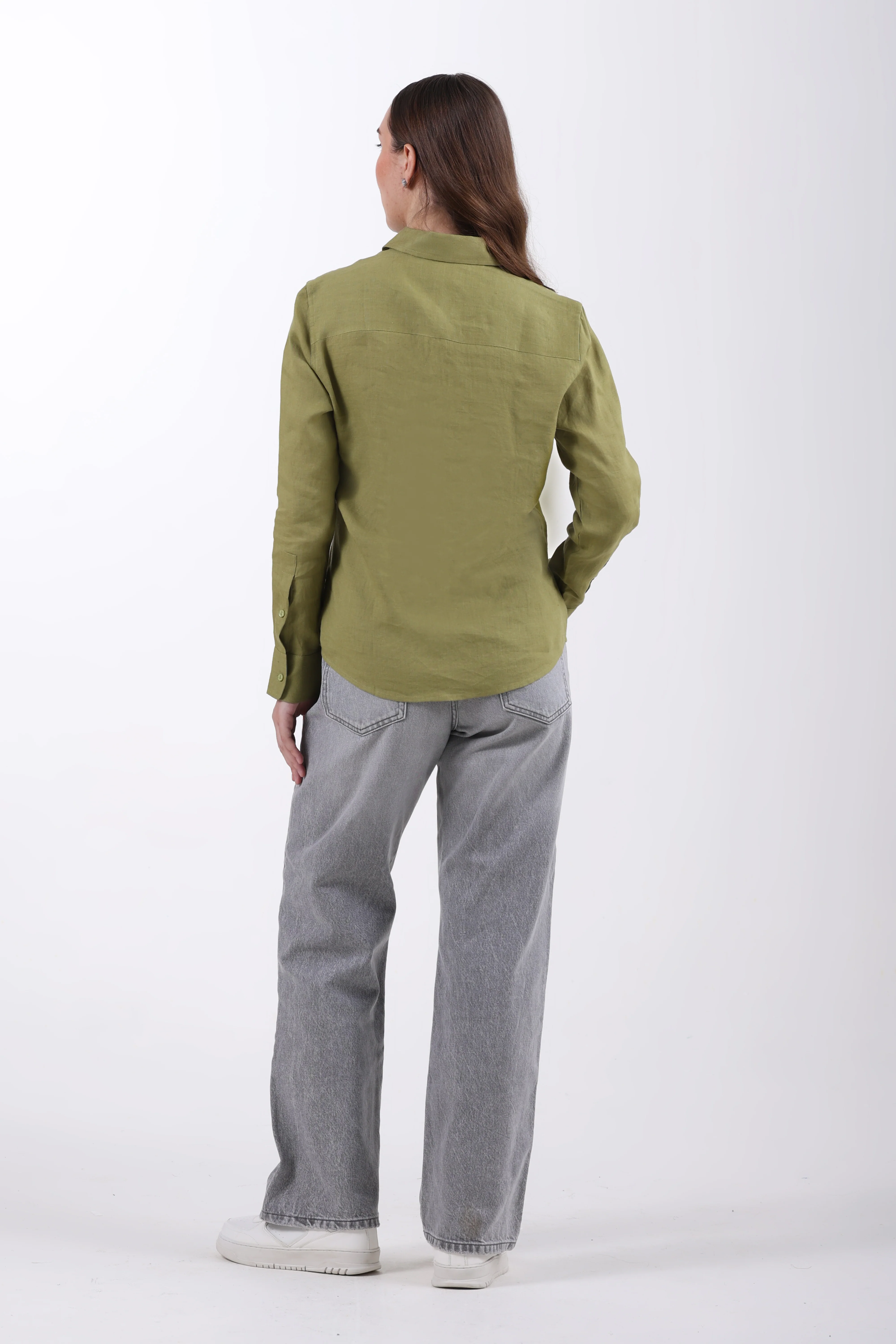 Belgian Linen Regular Fit Shirt – Leafy Green - Image 7