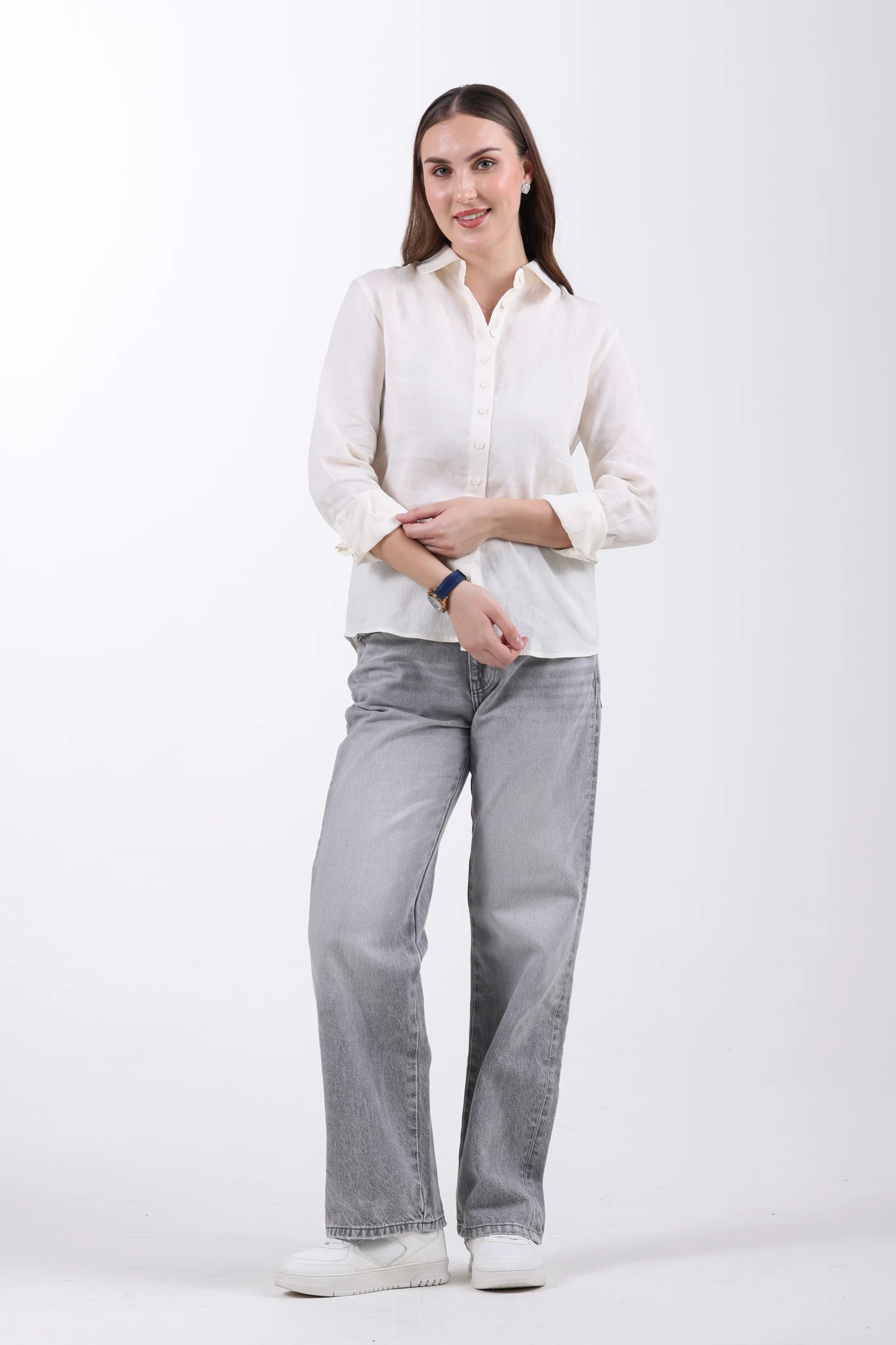 Belgian Linen Regular Fit Shirt – Off White - Image 5