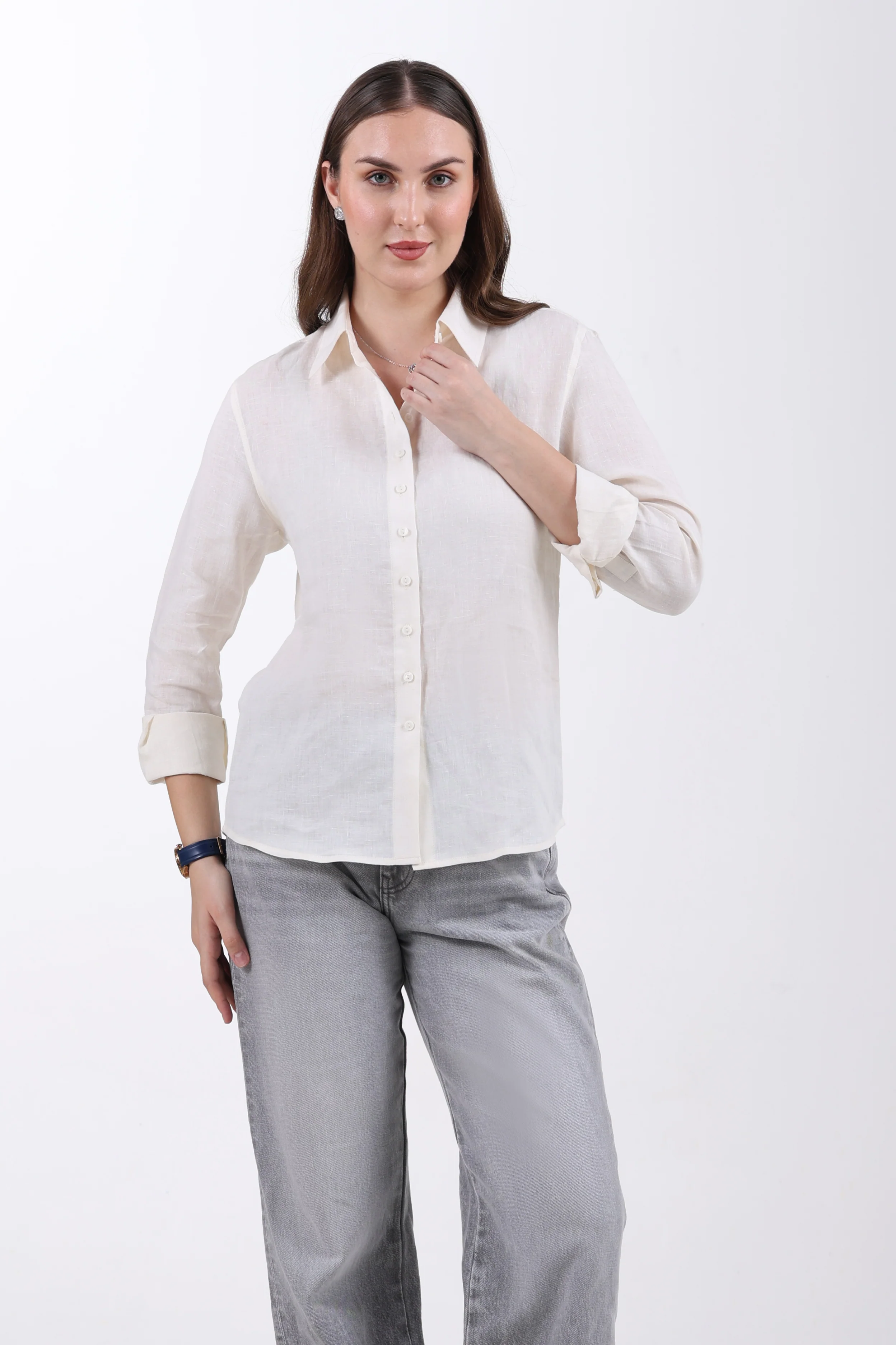 Belgian Linen Regular Fit Shirt – Off White - Image 6