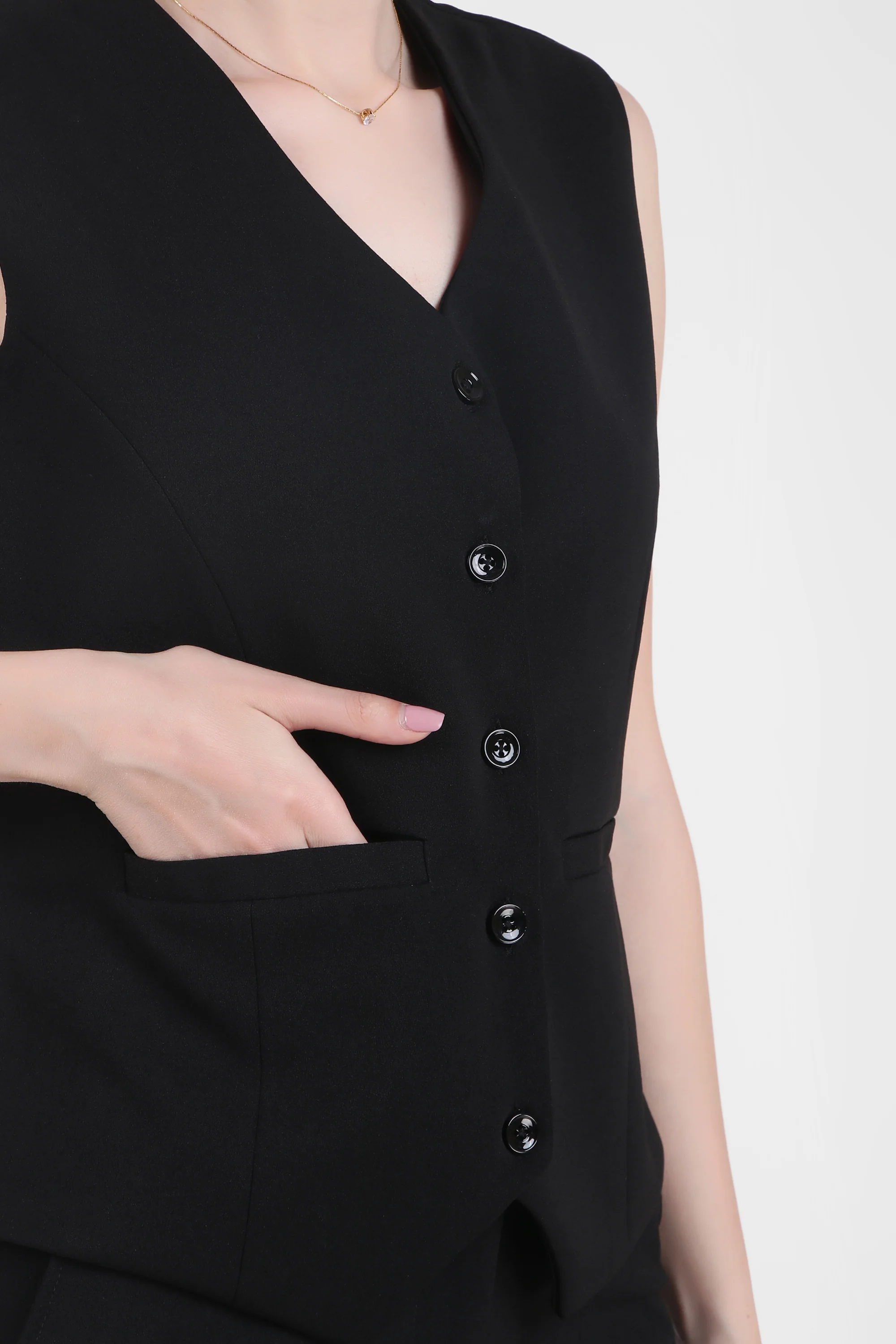 Waistcoat and Trousers Co-ord Set – Black - Image 3