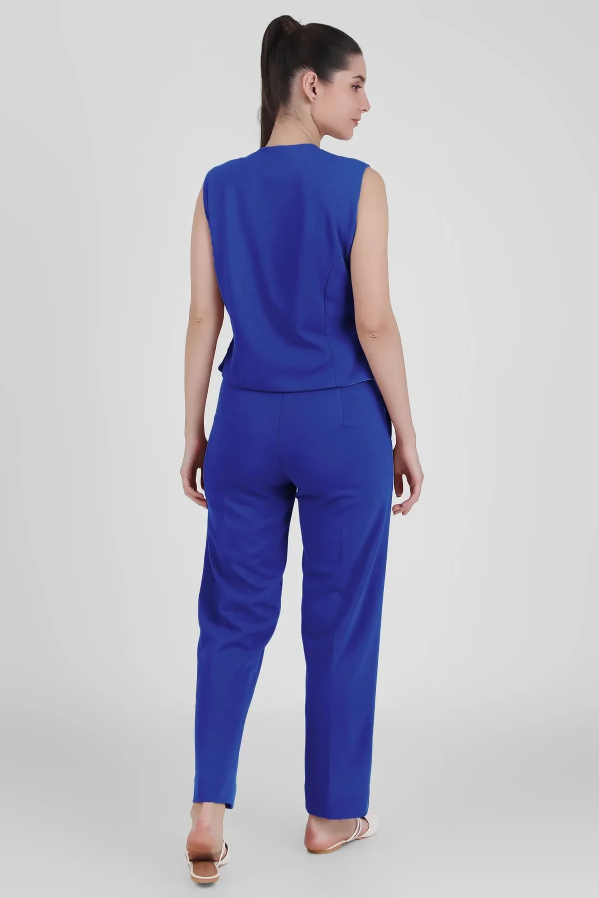 Waistcoat and Trousers Co-ord Set – Blue - Image 4