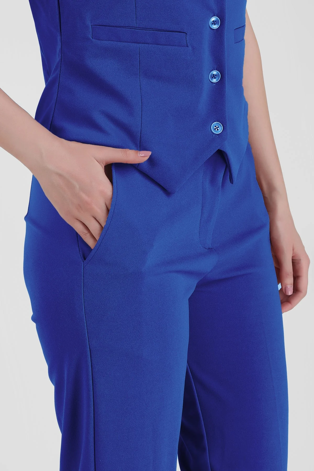 Waistcoat and Trousers Co-ord Set – Blue - Image 6
