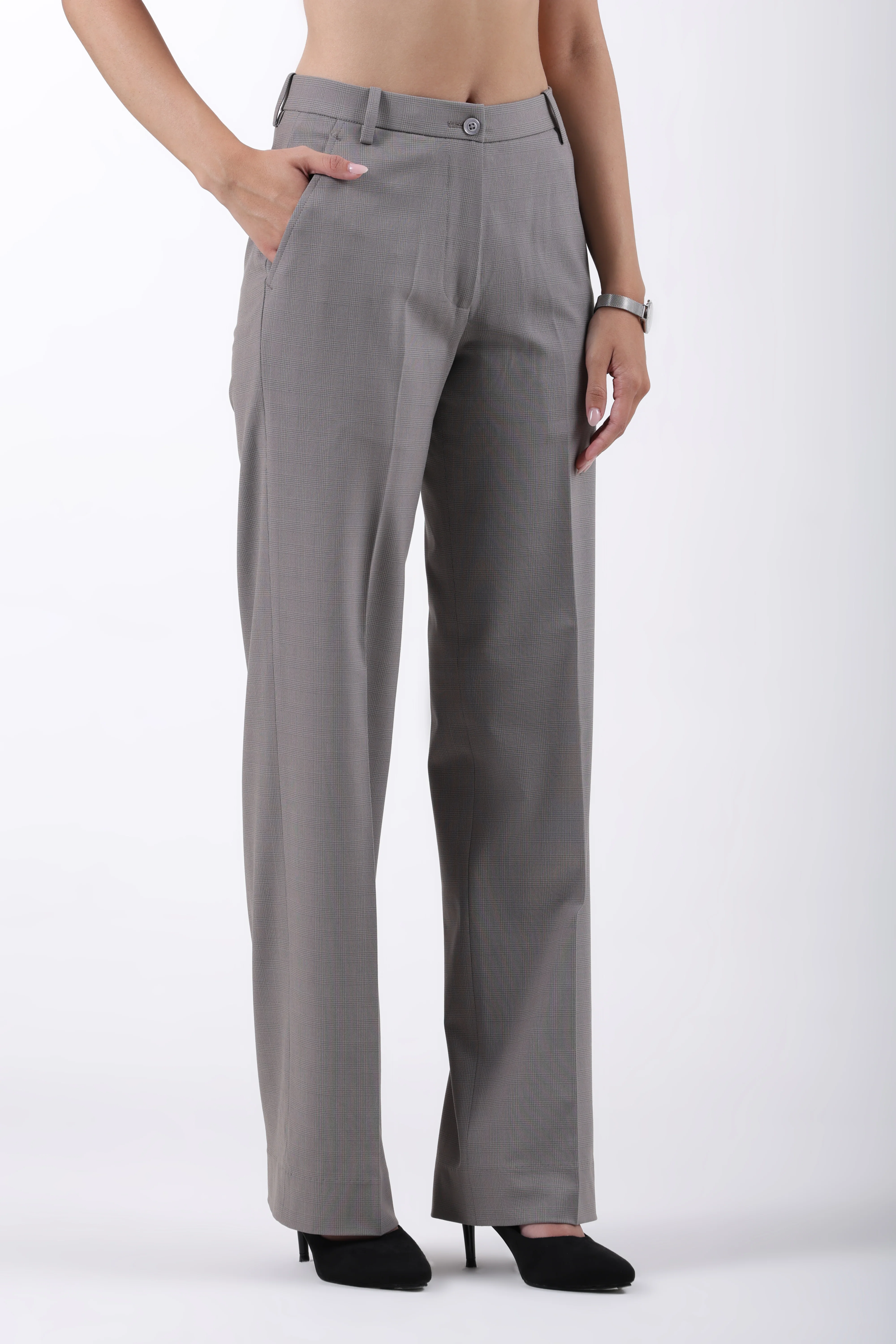 The Boardroom Double-Breasted Suit Set – Grey Glen Check - Image 8