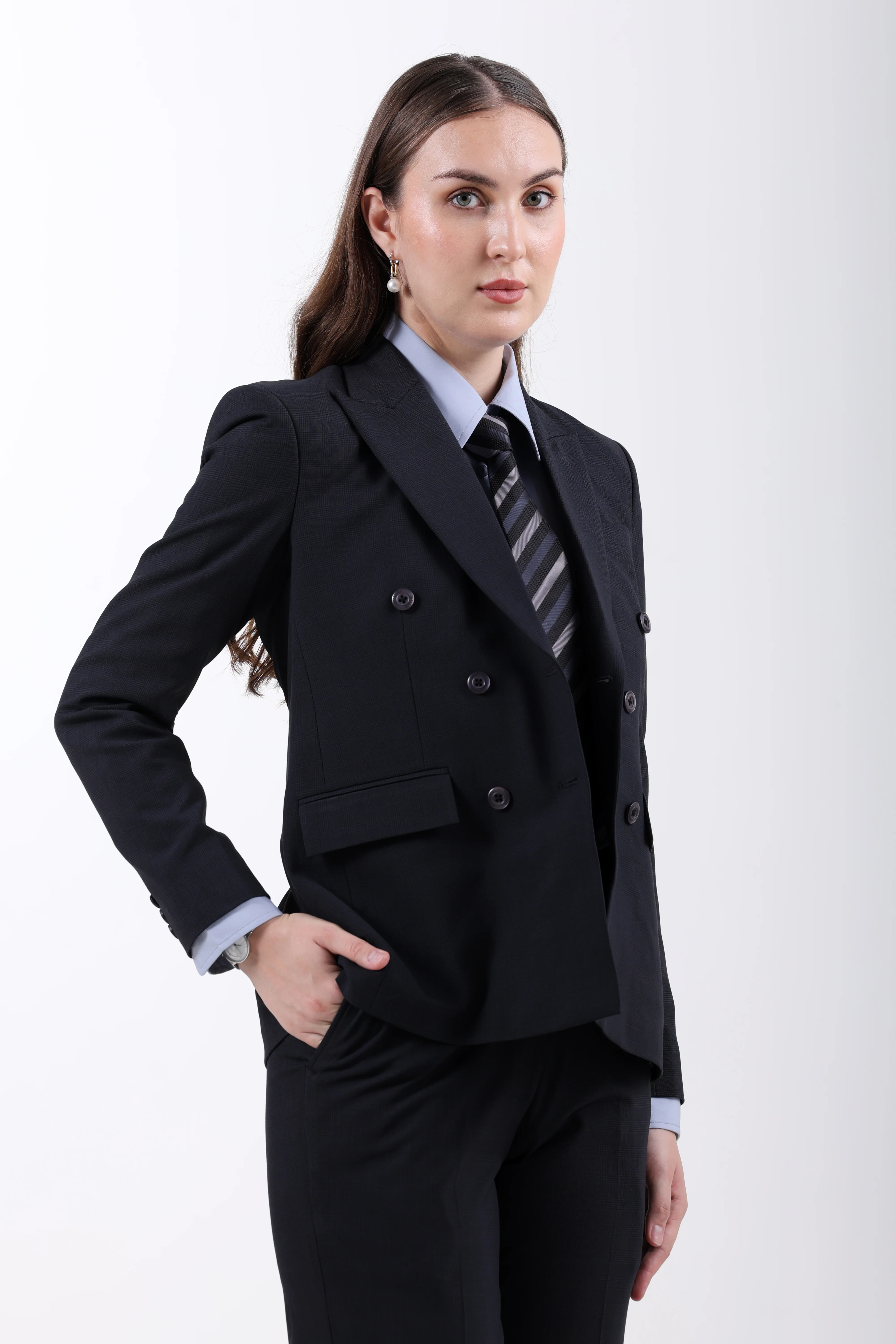 The Boardroom Double-Breasted Suit Set – Midnight Navy - Image 10