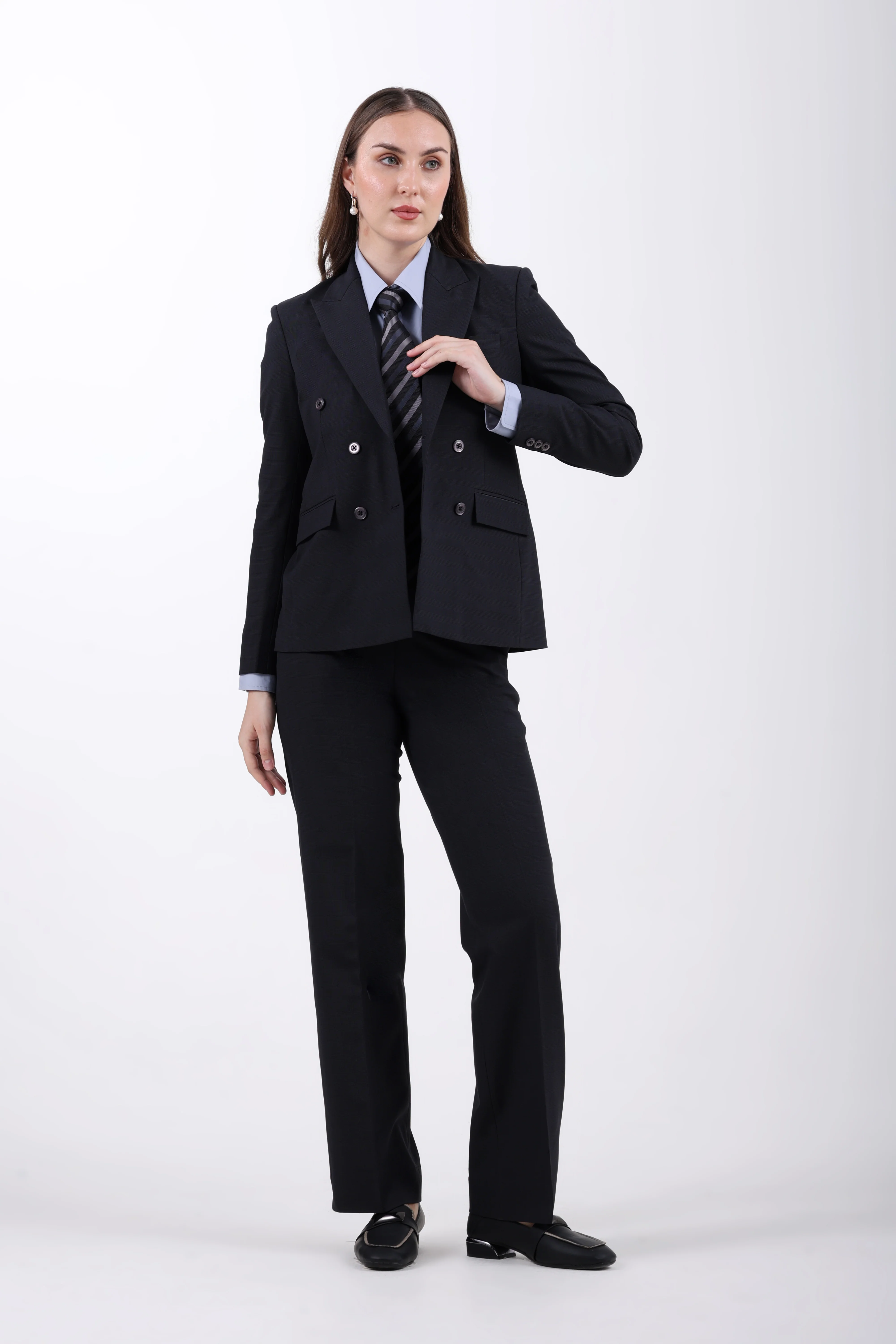 The Boardroom Double-Breasted Suit Set – Midnight Navy - Image 4