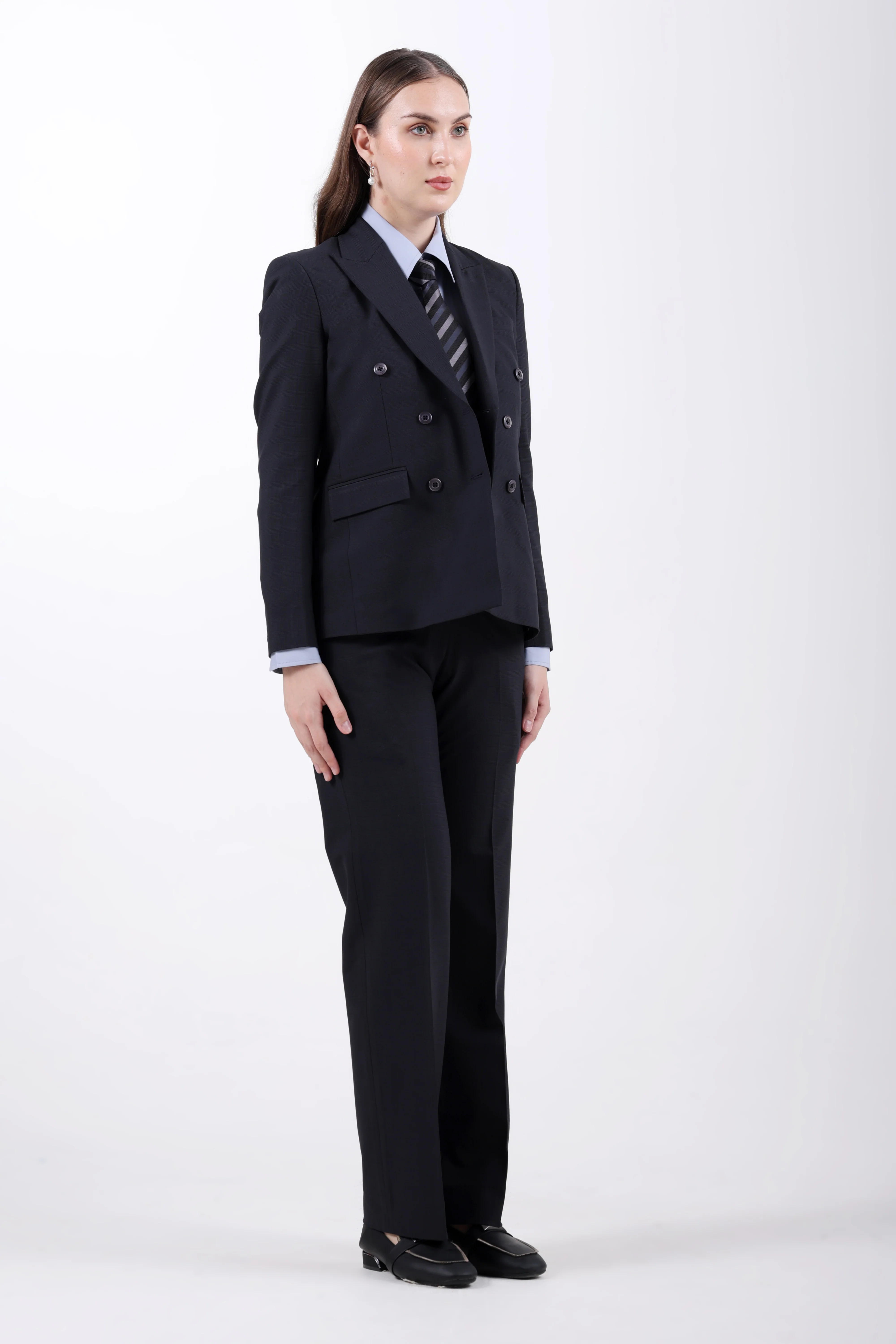 The Boardroom Double-Breasted Suit Set – Midnight Navy - Image 7