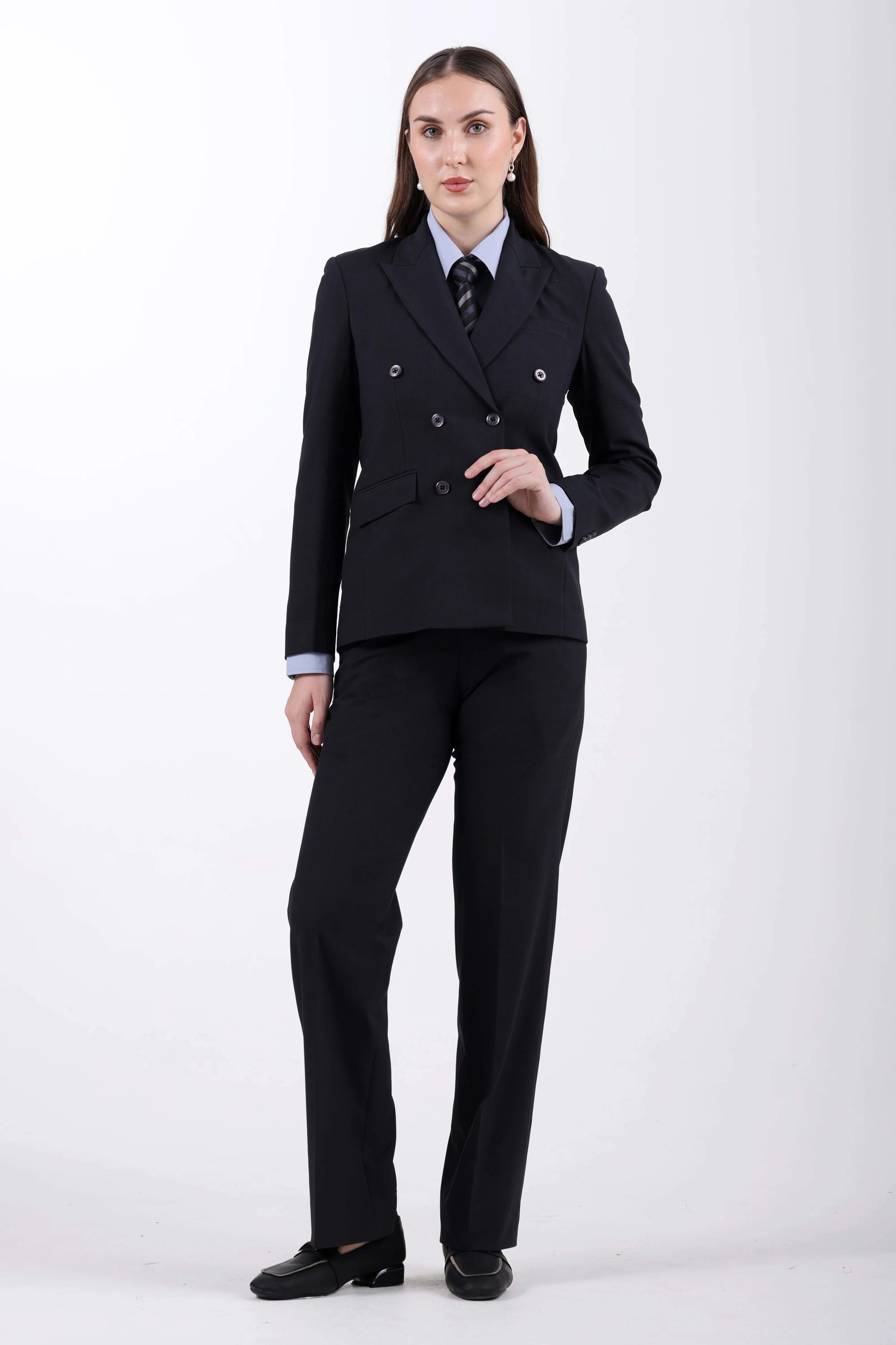 The Boardroom Double-Breasted Suit Set – Midnight Navy - Image 8