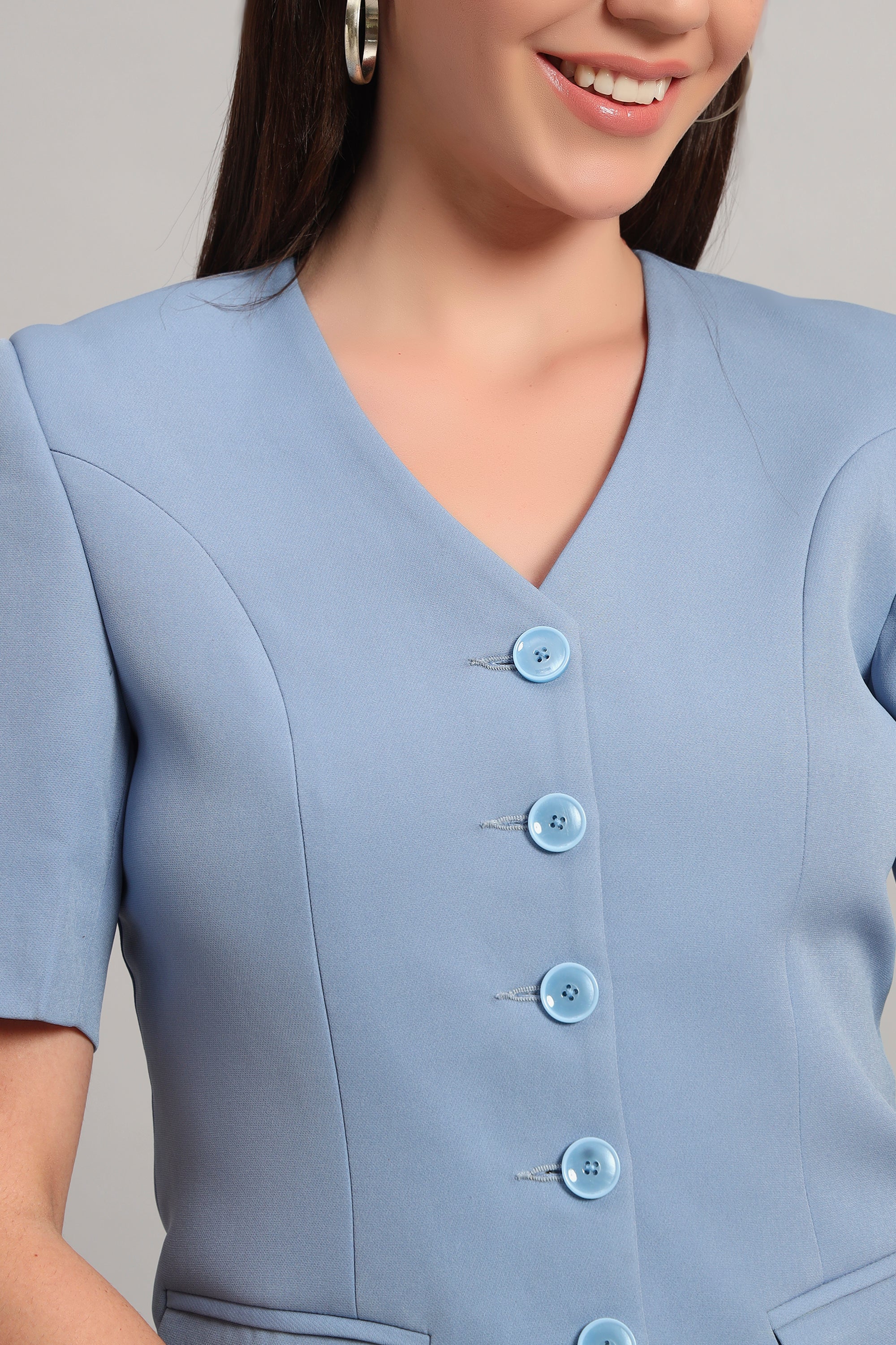 The Breezy Blazer Set – Denim Blue - Image 4