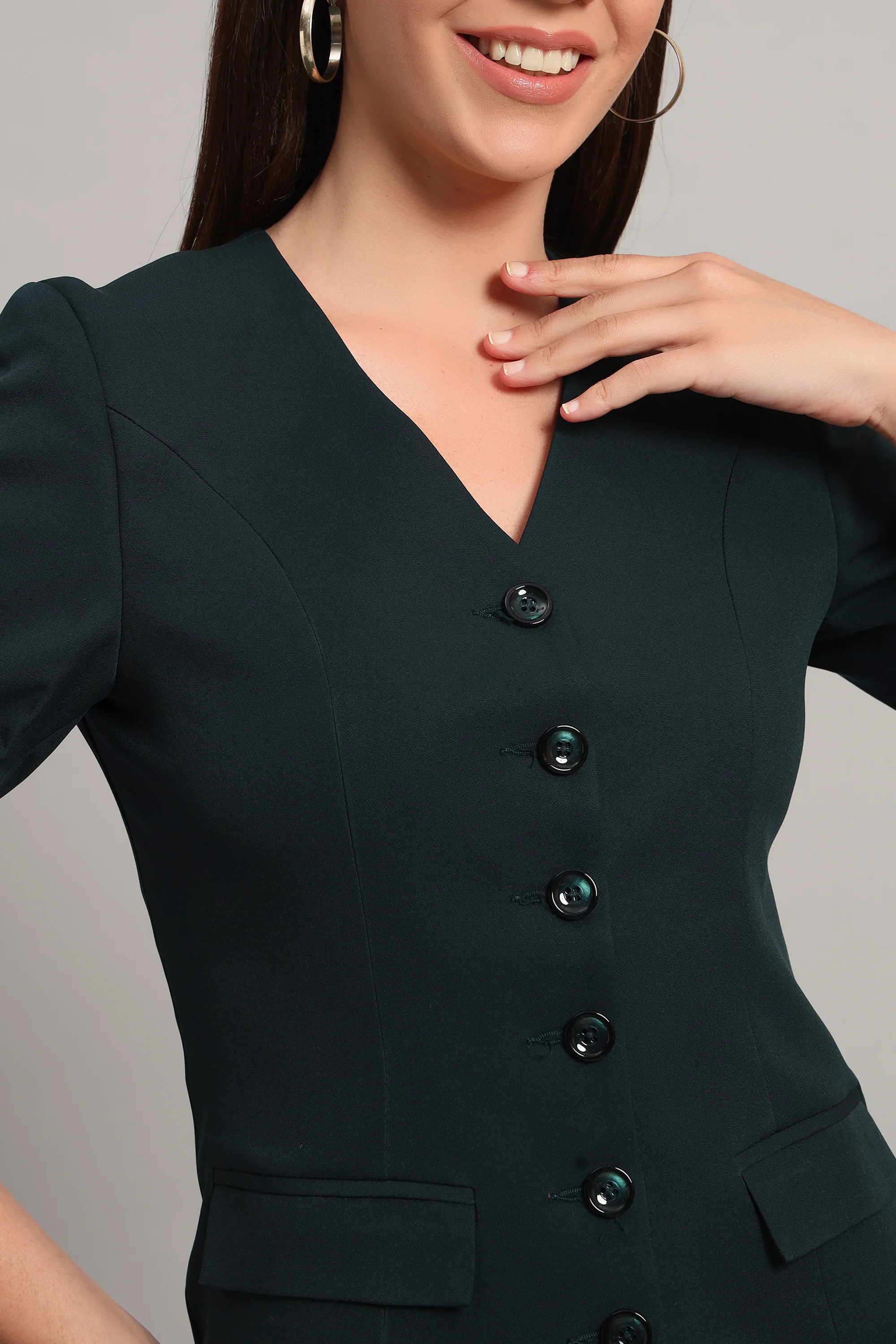 The Breezy Blazer Set – Peacock Green - Image 3