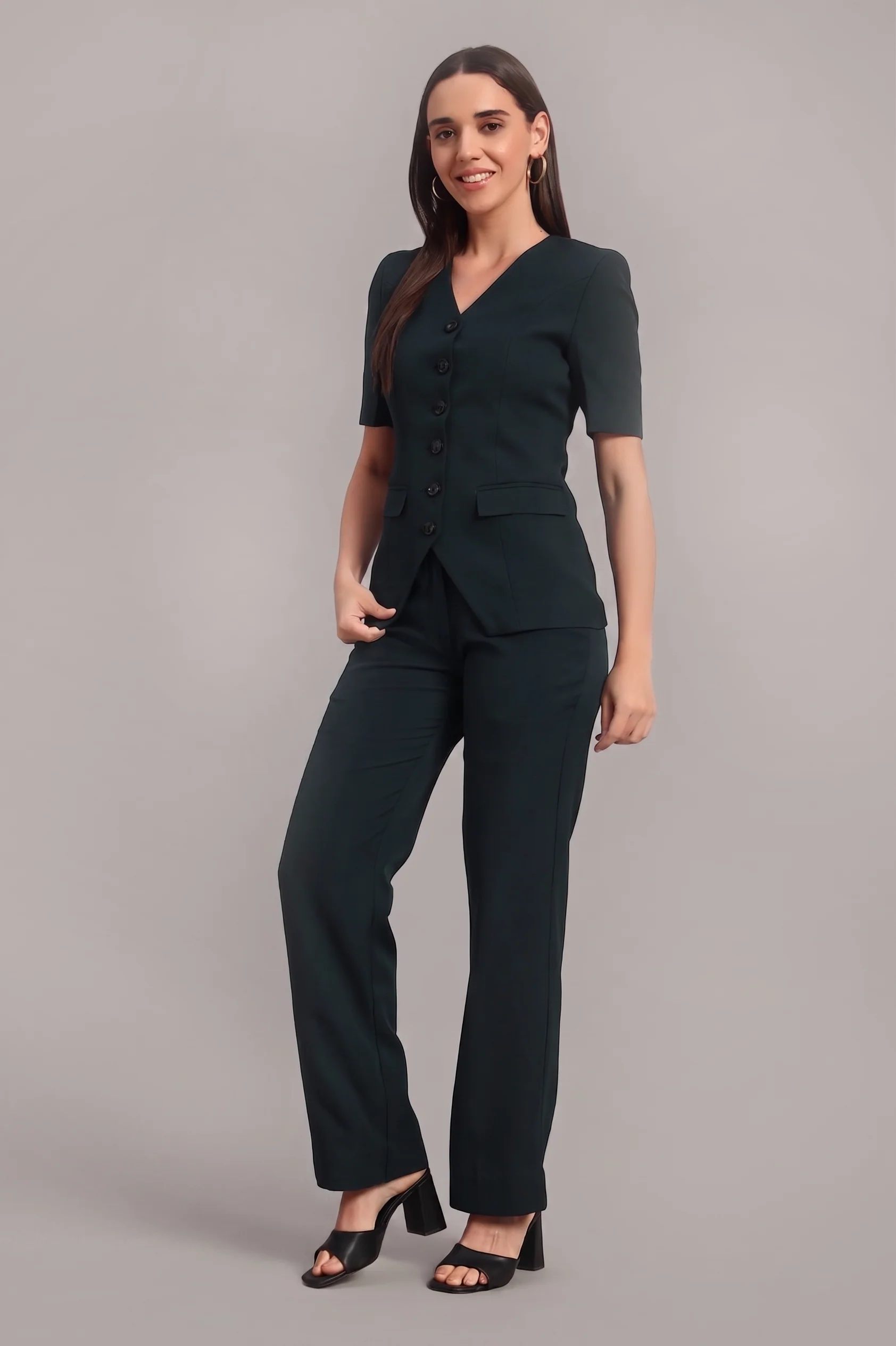 The Breezy Blazer Set – Peacock Green - Image 6