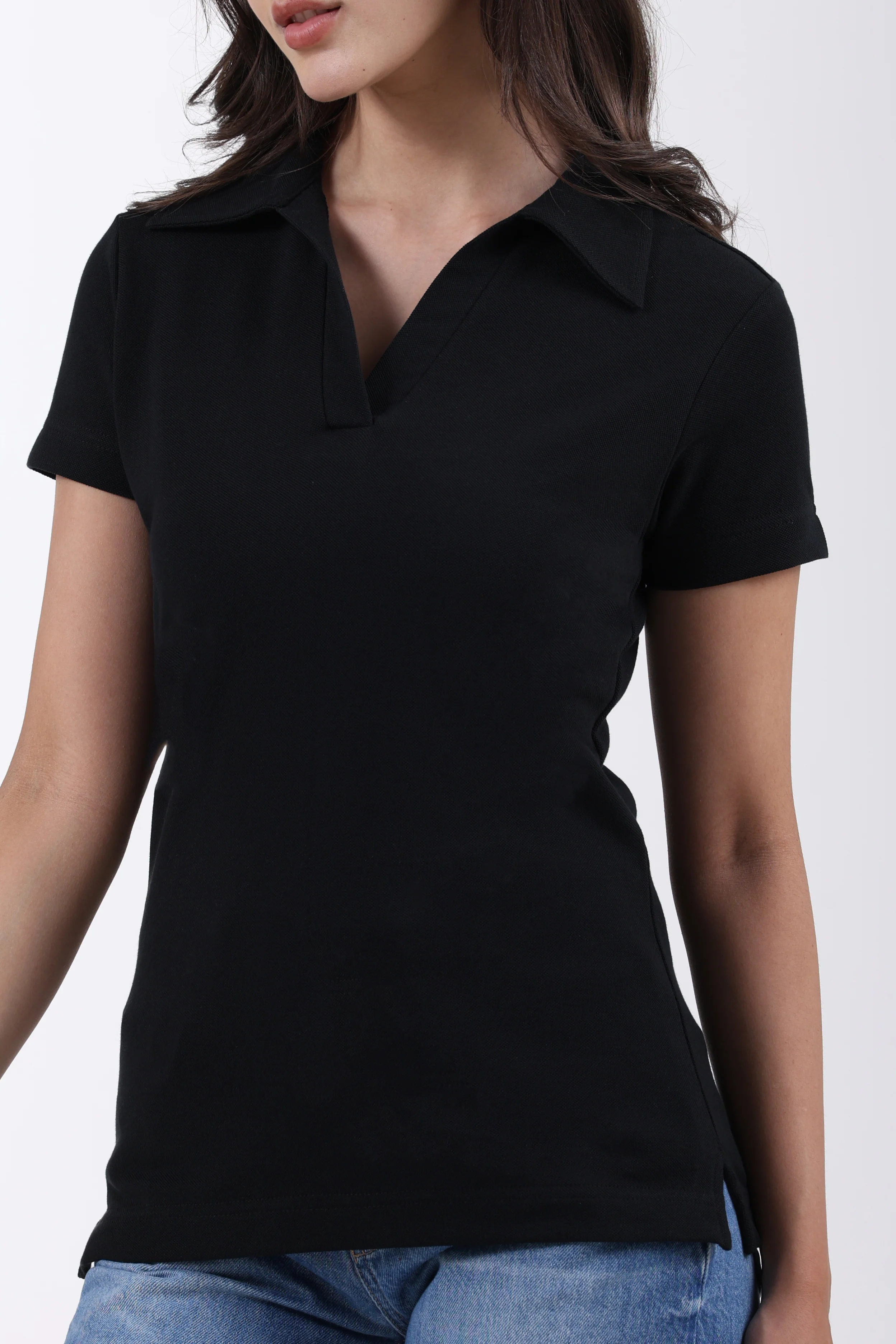 Classic Cotton Polo T-Shirt – Black - Image 6