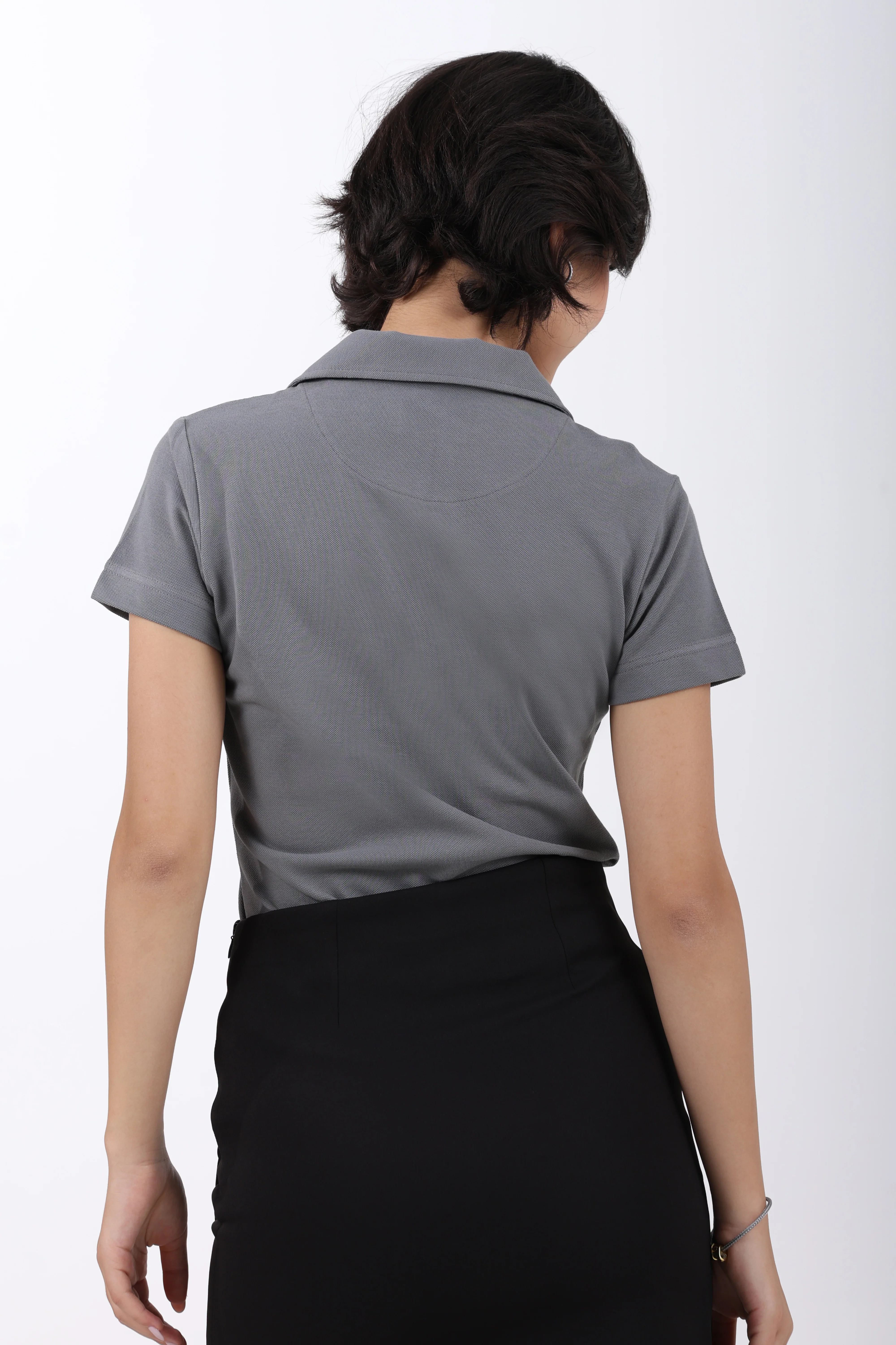 Classic Cotton Polo T-Shirt – Grey - Image 6