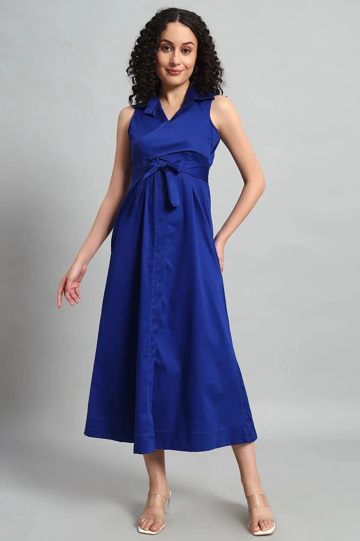 Cobalt Charm A-Line Wrap Dress – Cobalt Blue