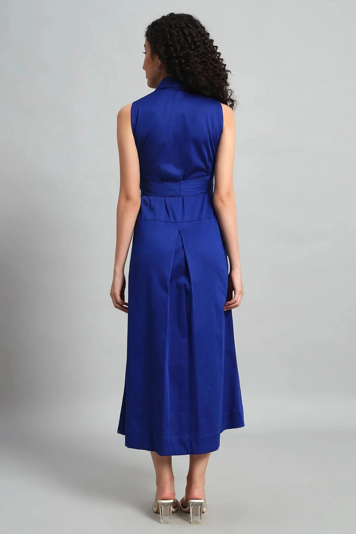 Cobalt Charm A-Line Wrap Dress – Cobalt Blue - Image 6