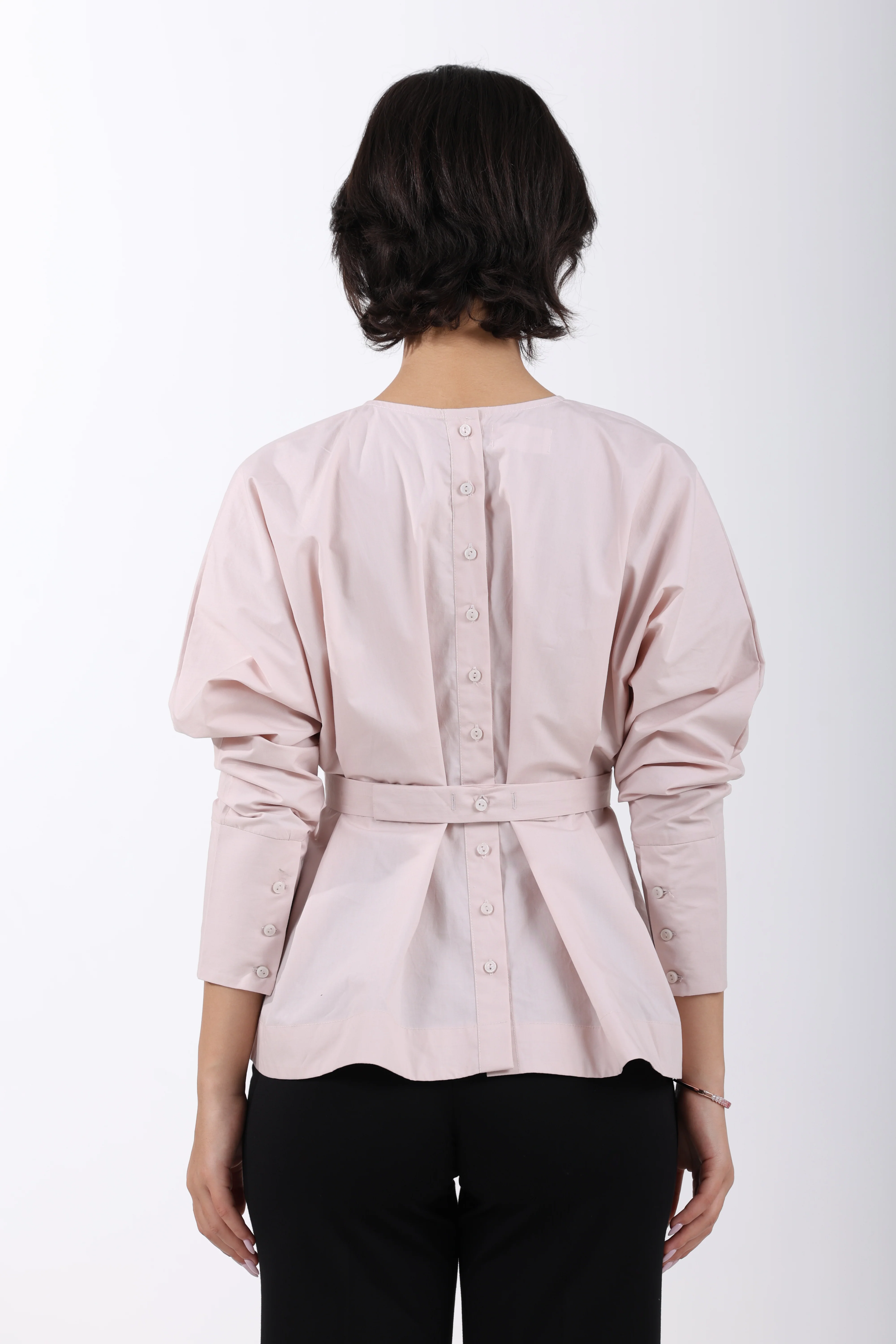 Cotton Soft Pleat Structure Top – Peach - Image 7