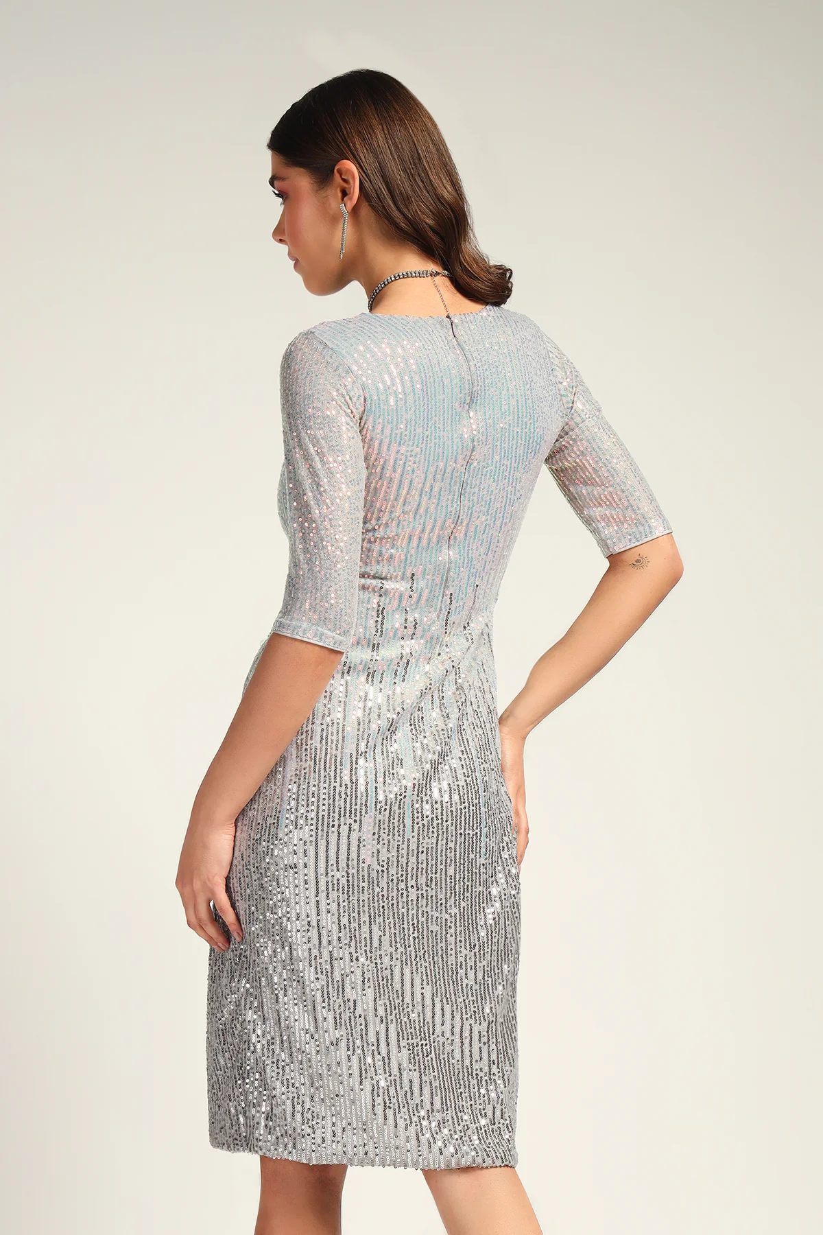 Dazzle Darling Dress – Silverish Lilac - Image 2