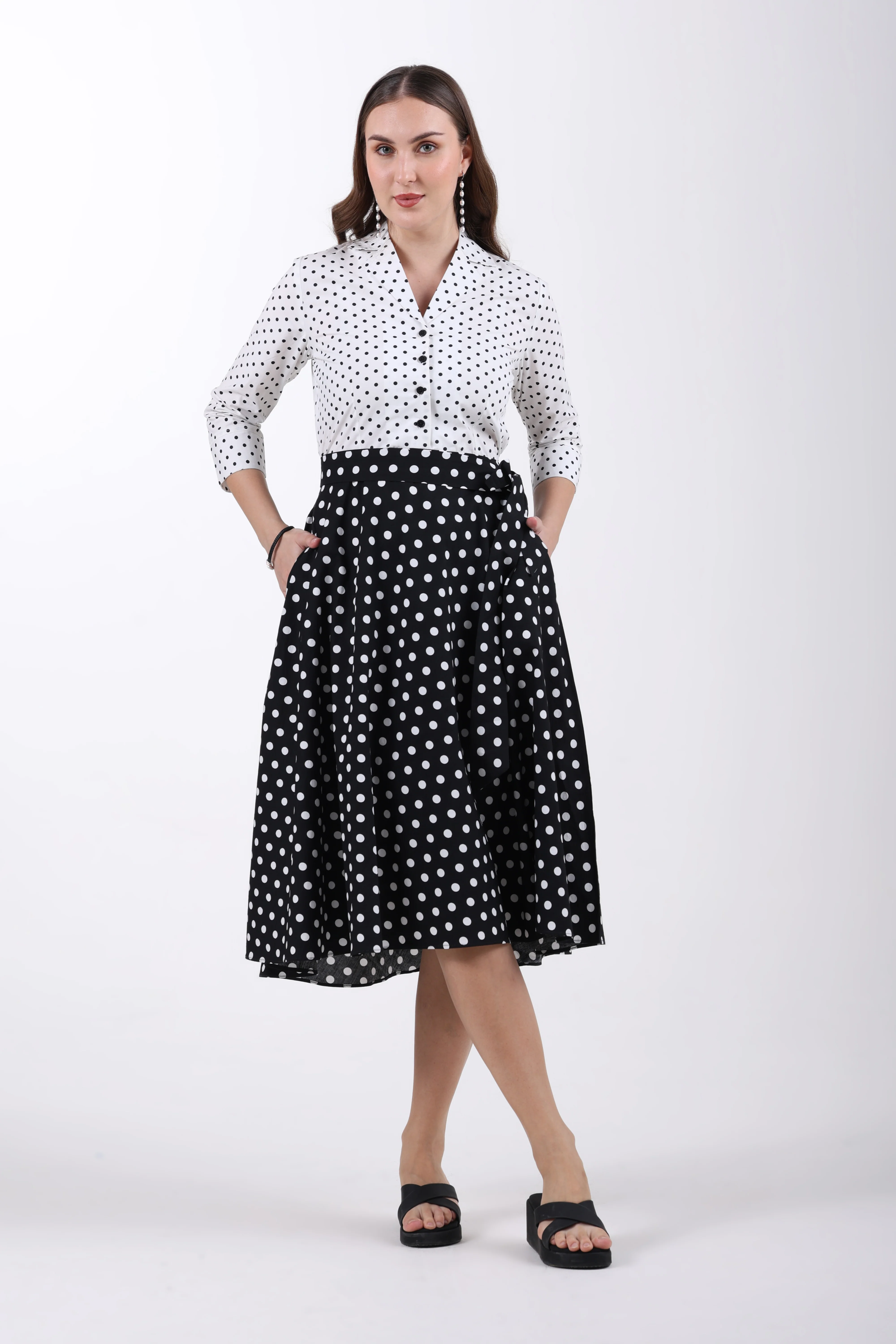 The Dot Theory Cotton Midi Dress - Image 2