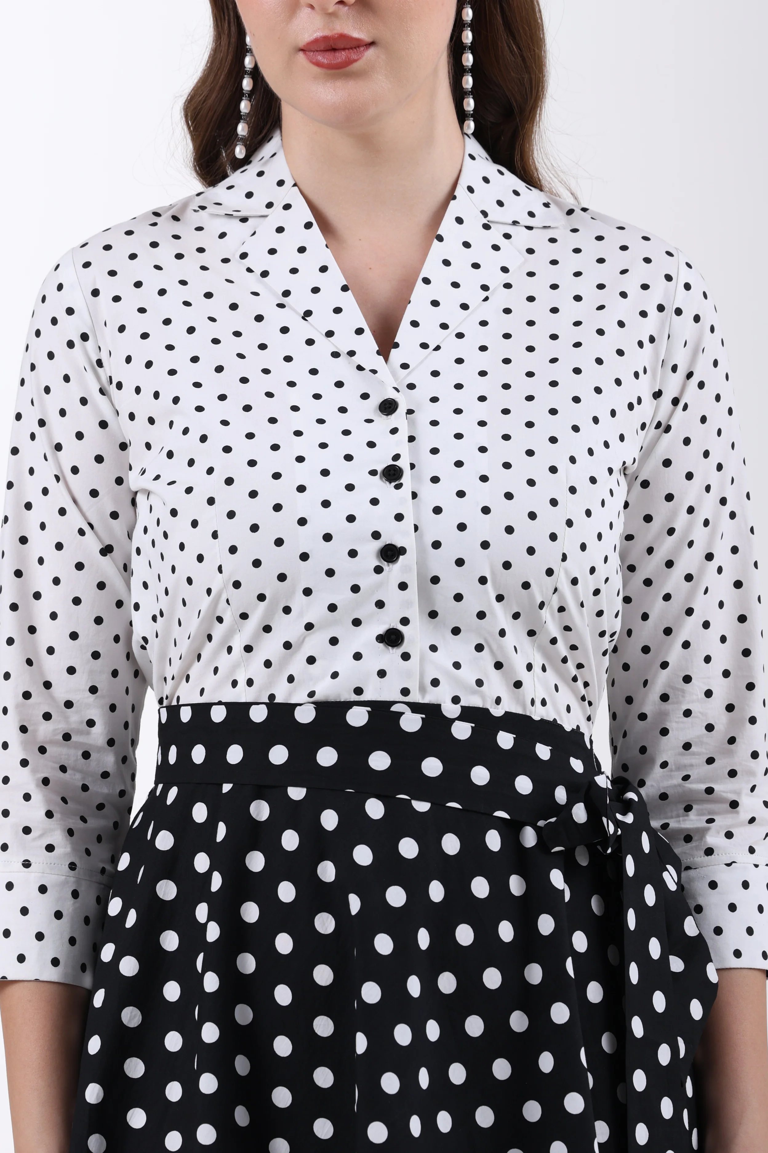 The Dot Theory Cotton Midi Dress - Image 3
