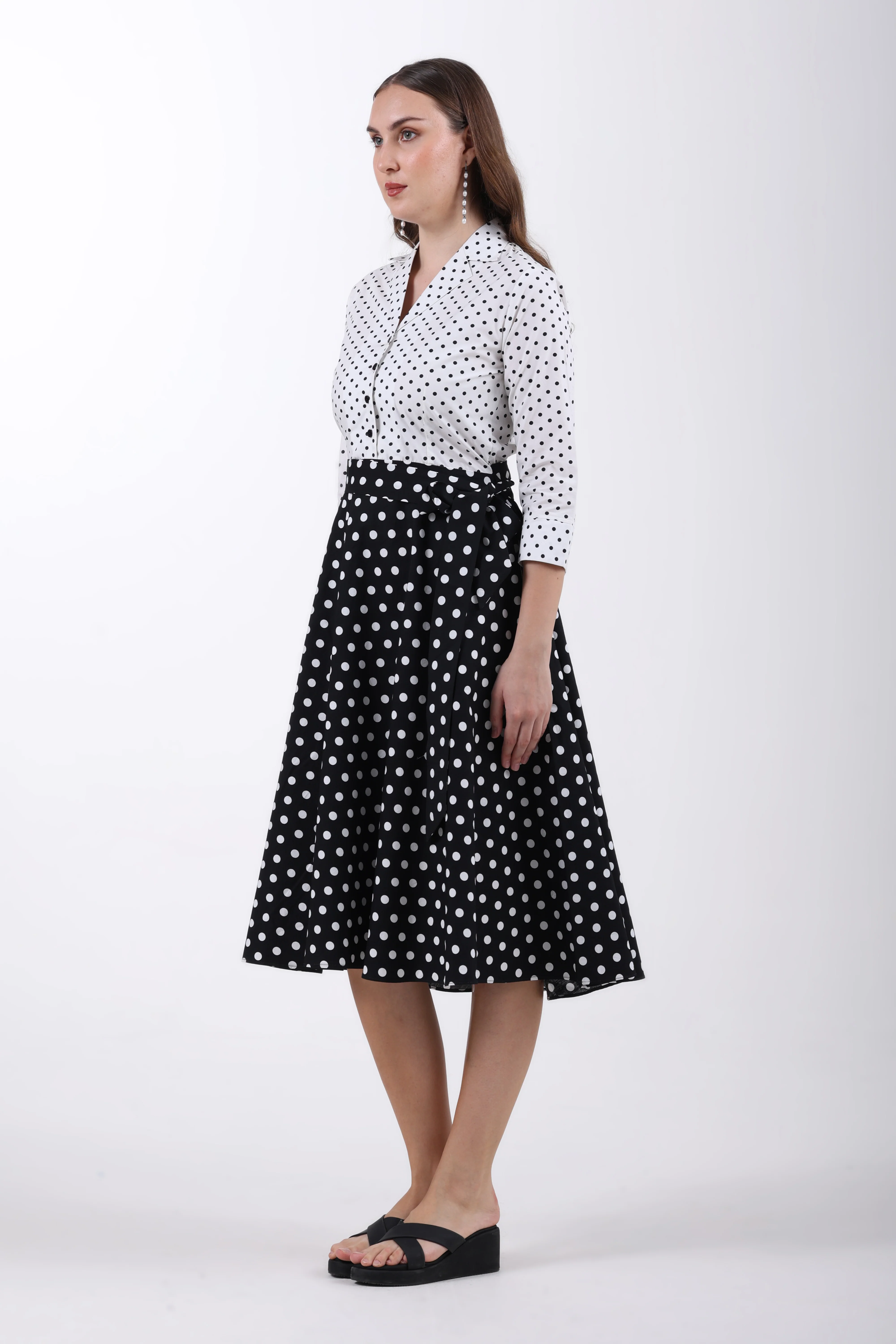 The Dot Theory Cotton Midi Dress - Image 4