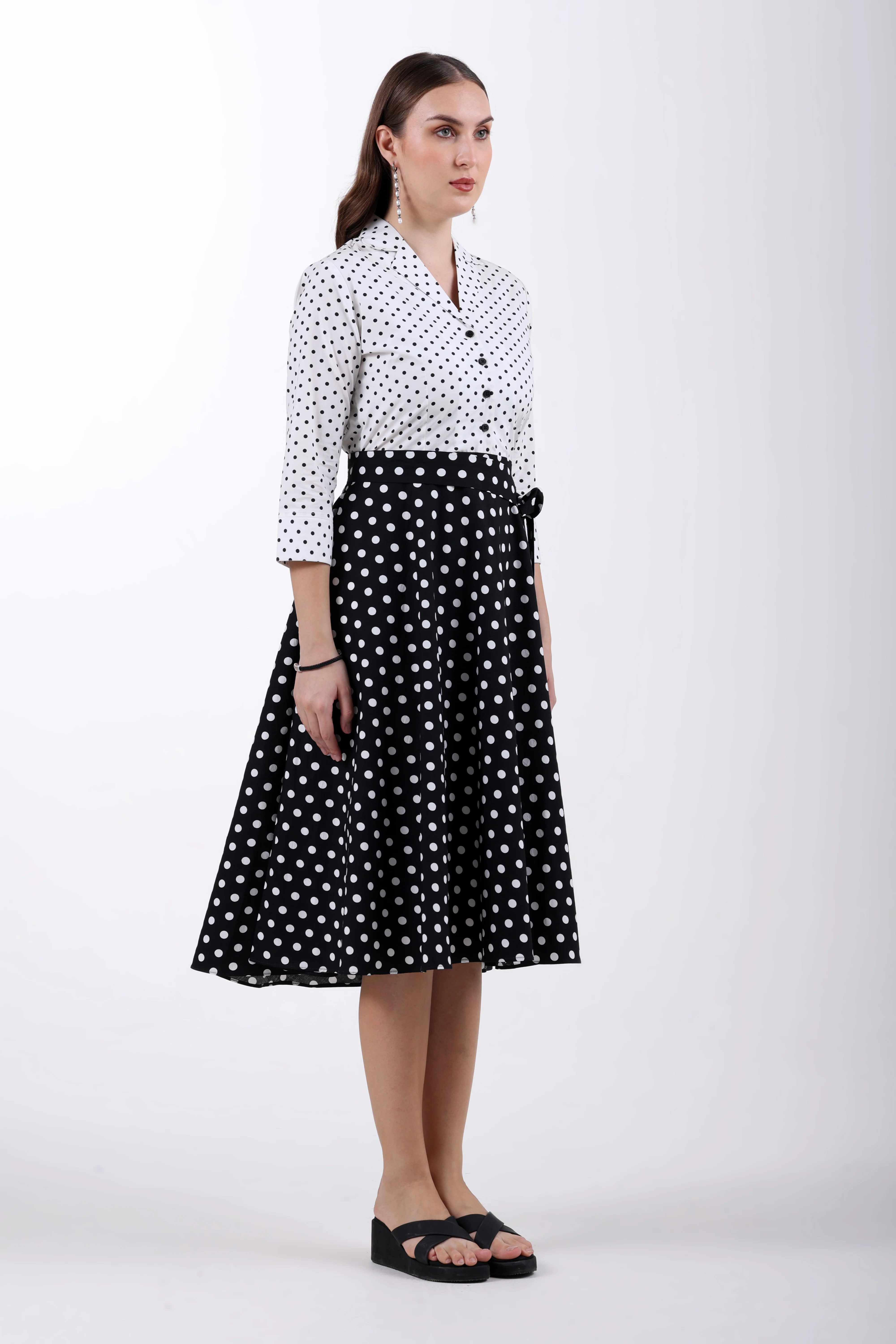 The Dot Theory Cotton Midi Dress - Image 5