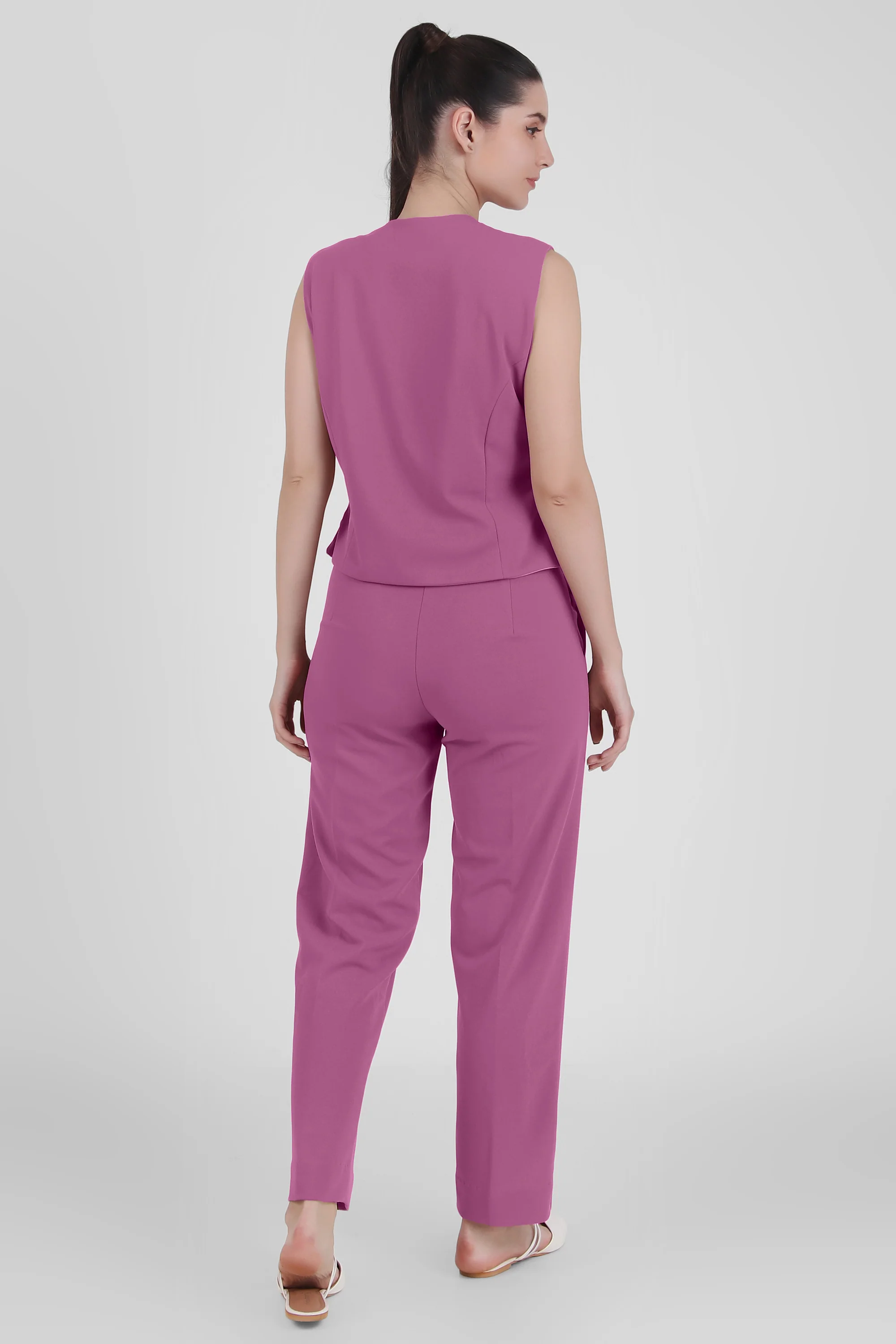 Waistcoat and Trousers Co-ord Set – Dusky Mauve - Image 6