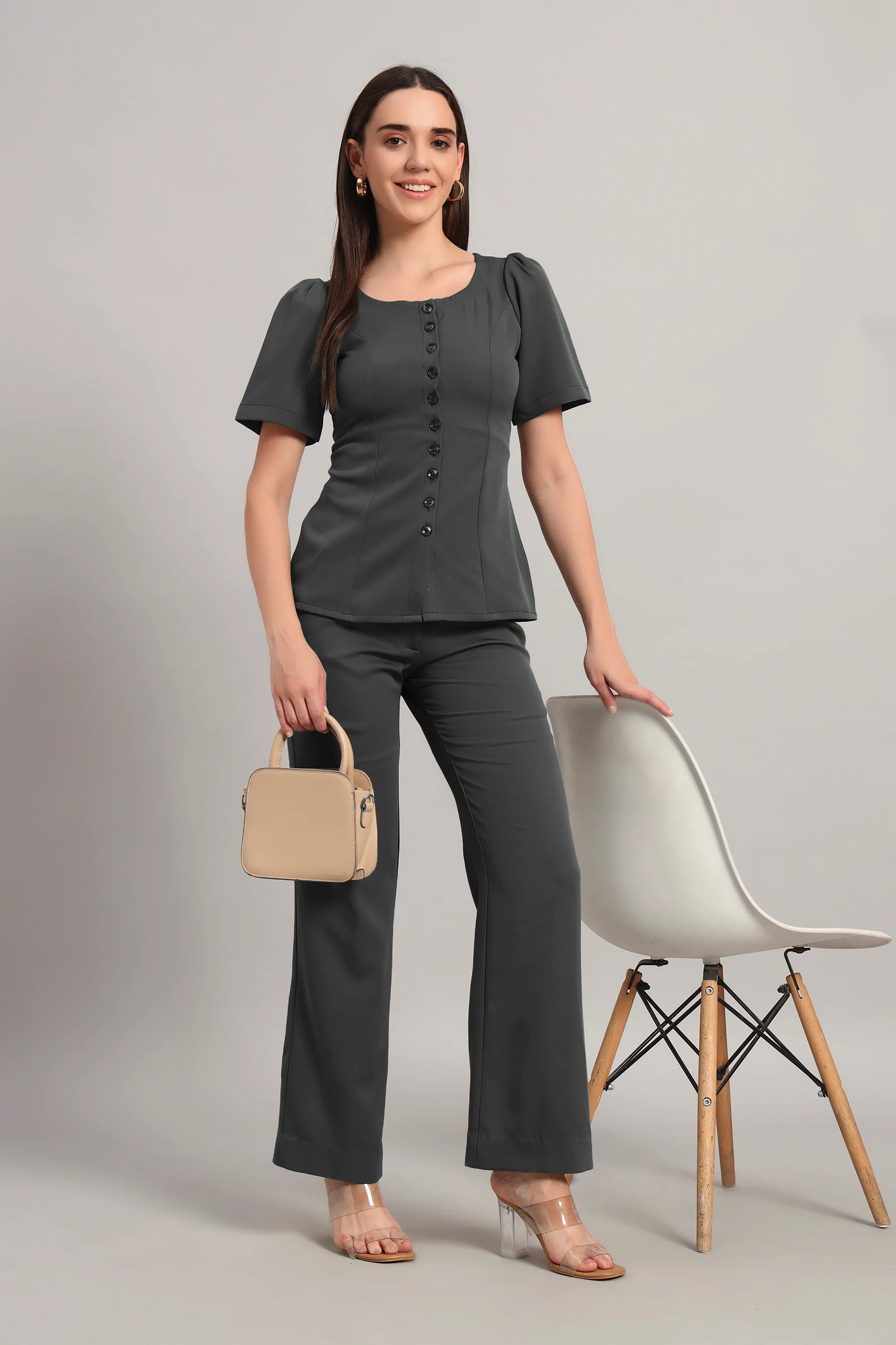 Ease Mode Co-ord Set – Bluish Grey - Image 4