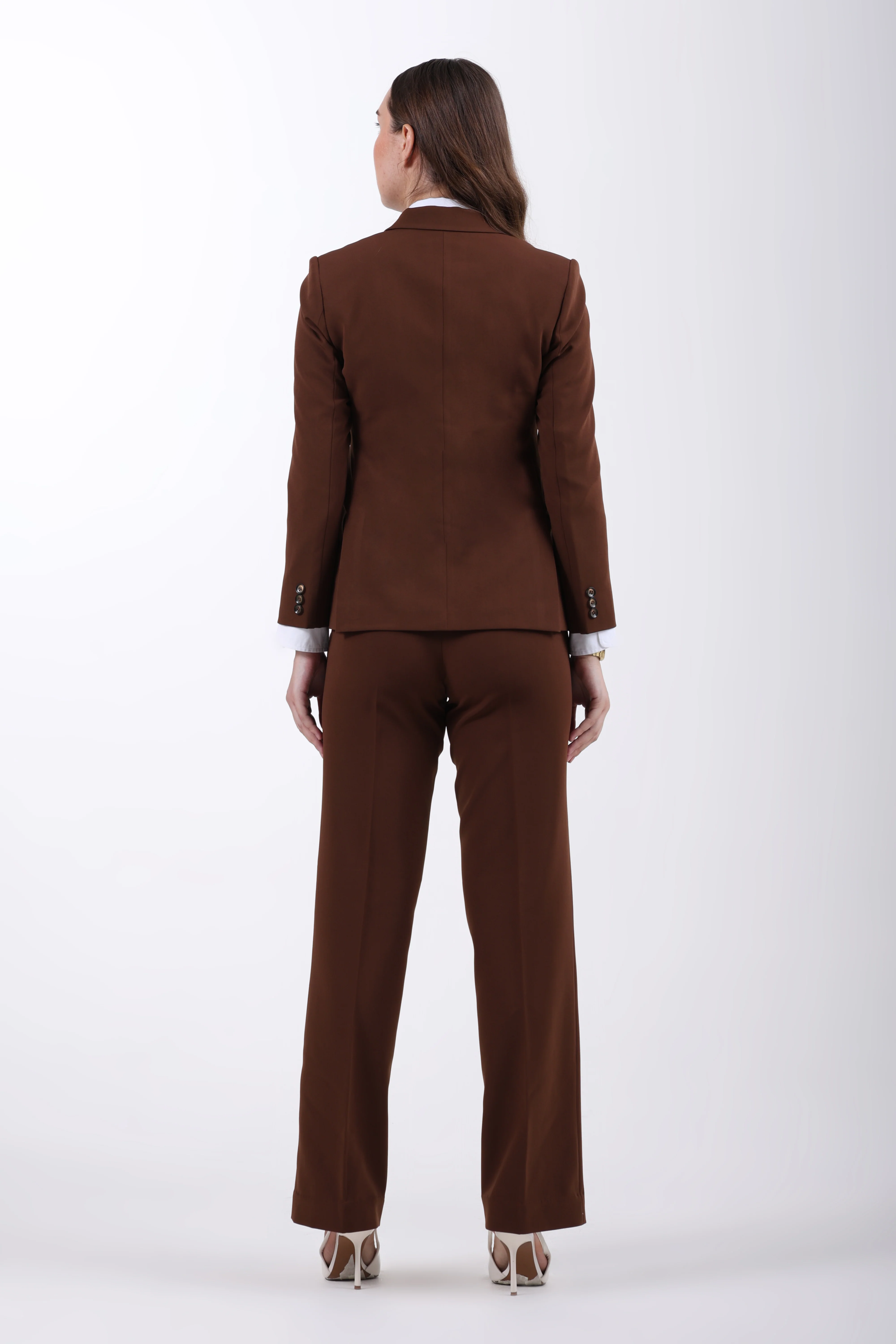 Espresso Structure 3-Piece Suit Set – Brown - Image 9