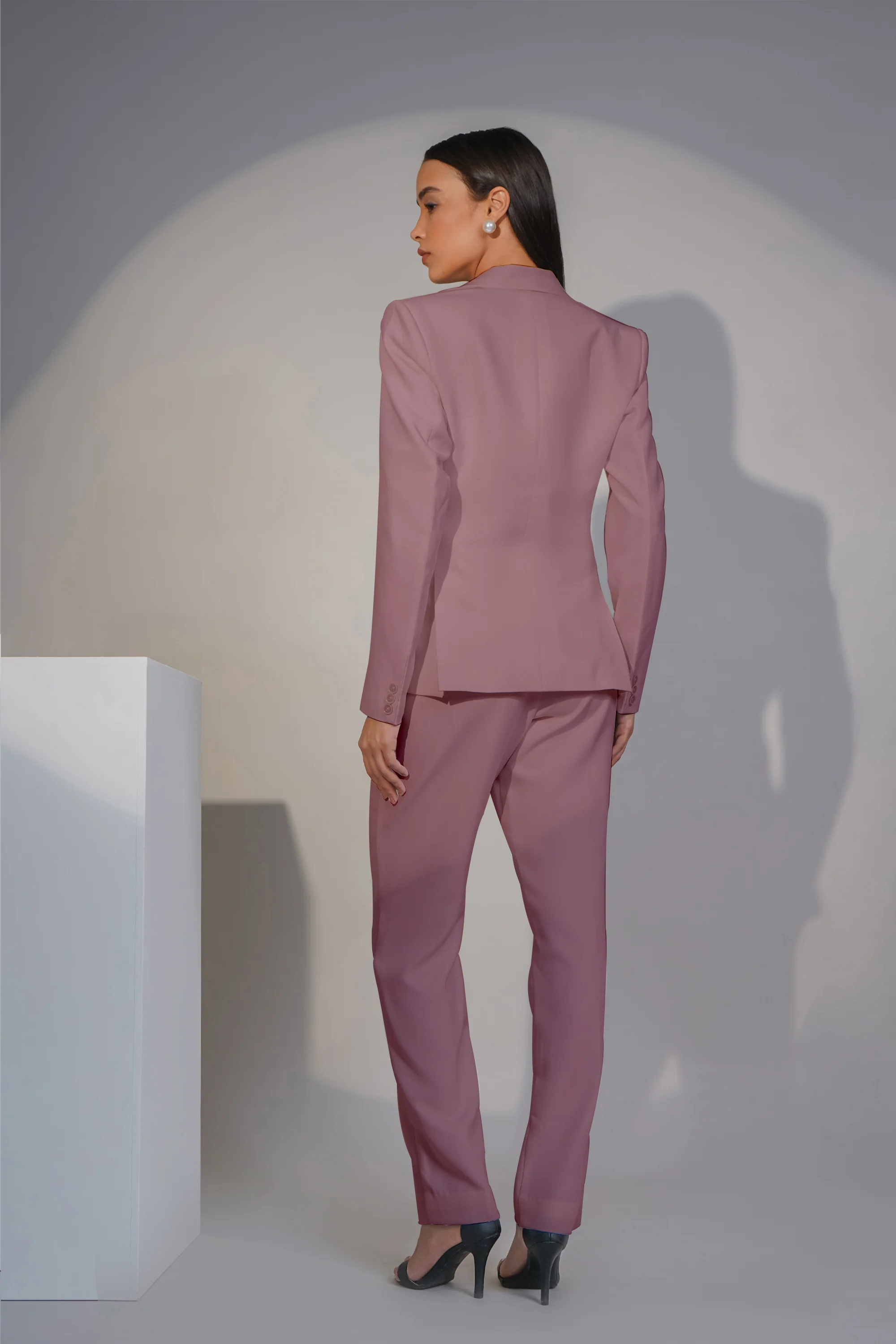 Eternal Office Blazer Power Suit – Dusty Blush Pink - Image 3
