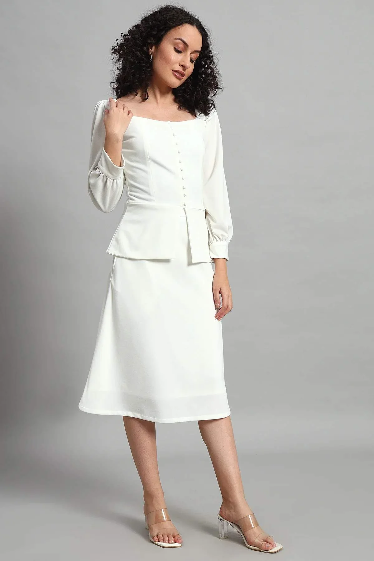 Flare of Grace Skirt Co-ord Set – Ivory - Image 5