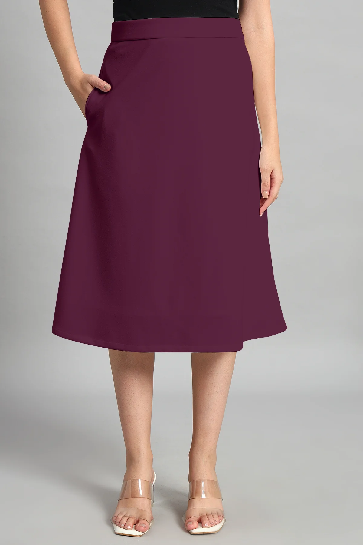 Flare of Grace Skirt Co-ord Set – Plum - Image 5