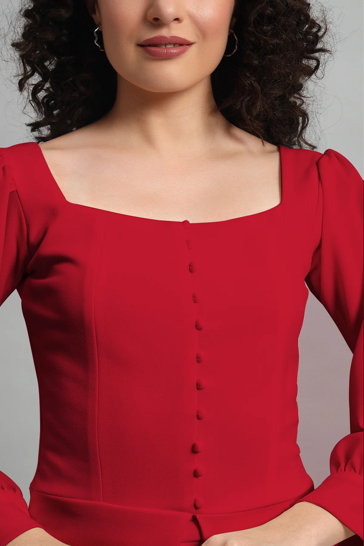 Flare of Grace Skirt Co-ord Set – Red - Image 3