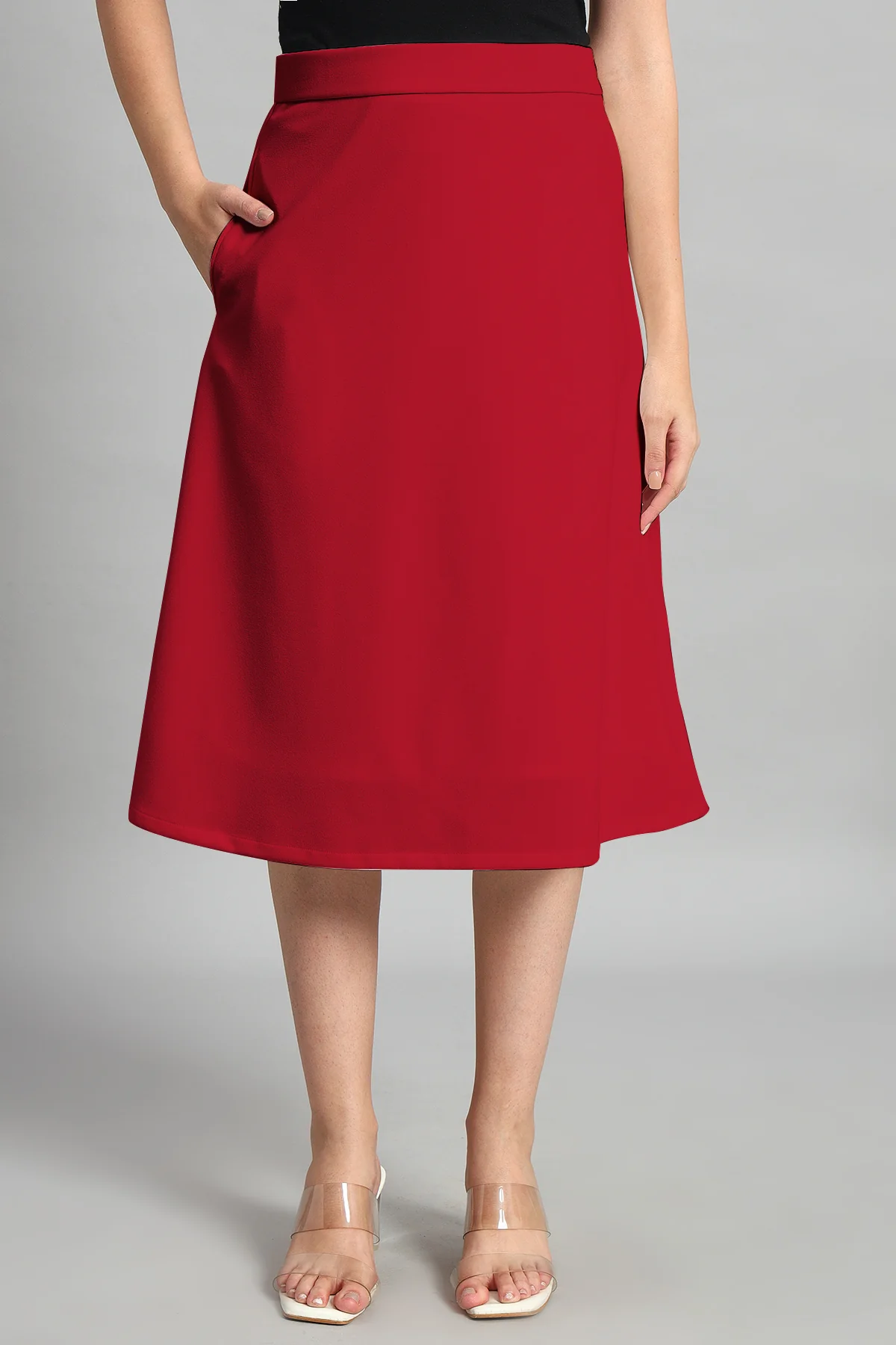 Flare of Grace Skirt Co-ord Set – Red - Image 5