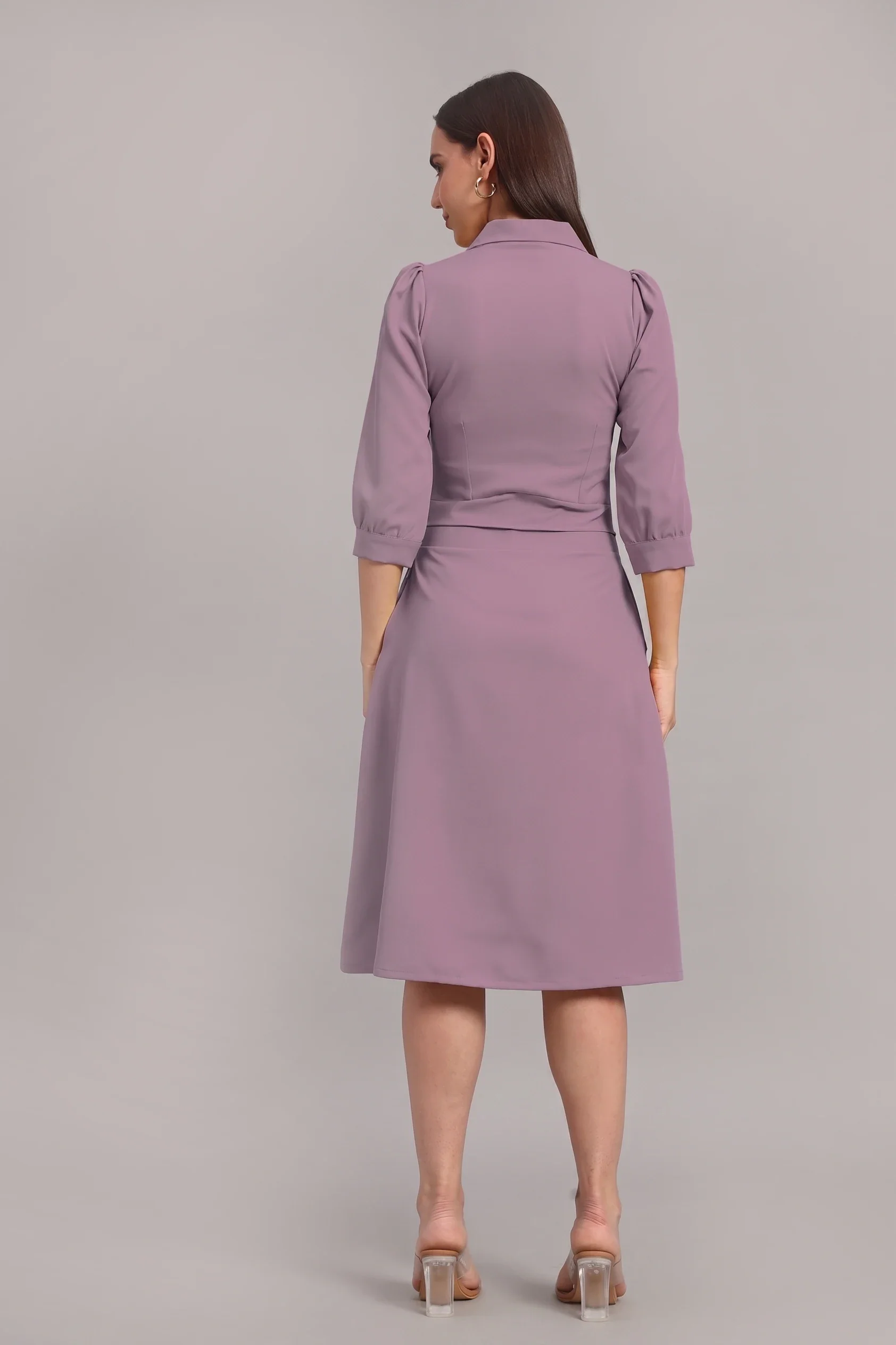 Full Sleeves Midi Dress – Dusty Blush Pink - Image 6