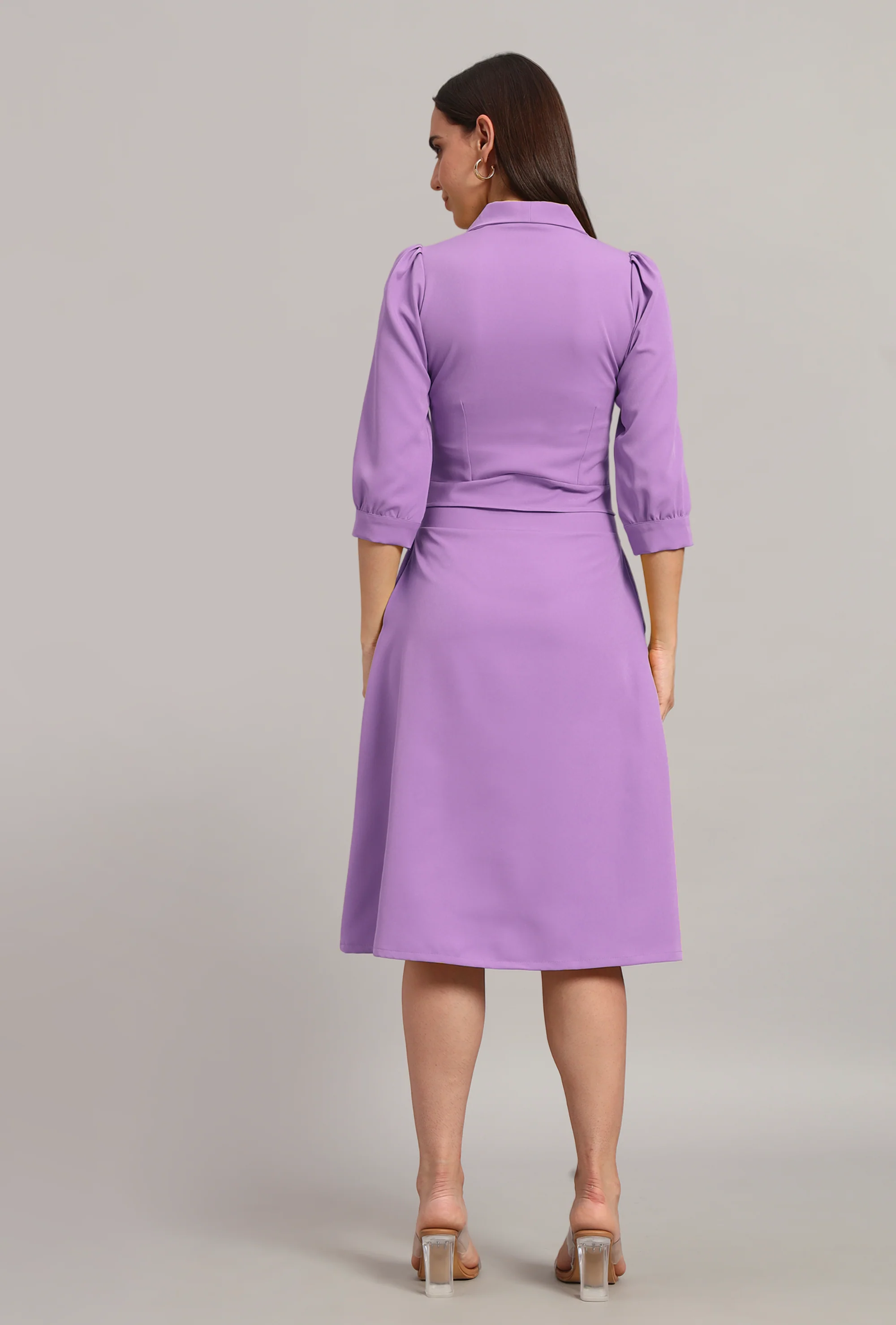 Full Sleeves Midi Dress – Lilac - Image 5