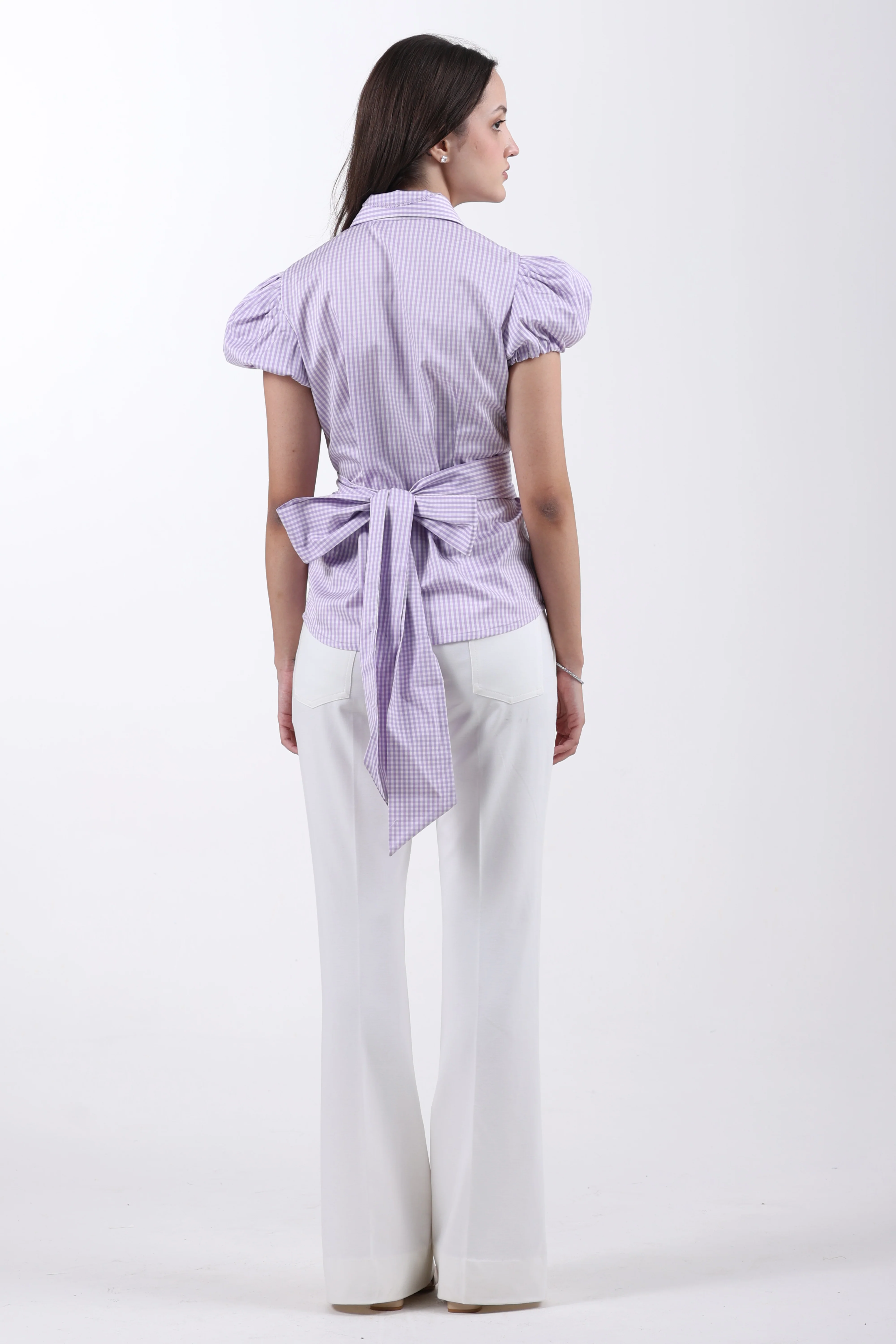 Gingham Grace Top – Lilac - Image 5