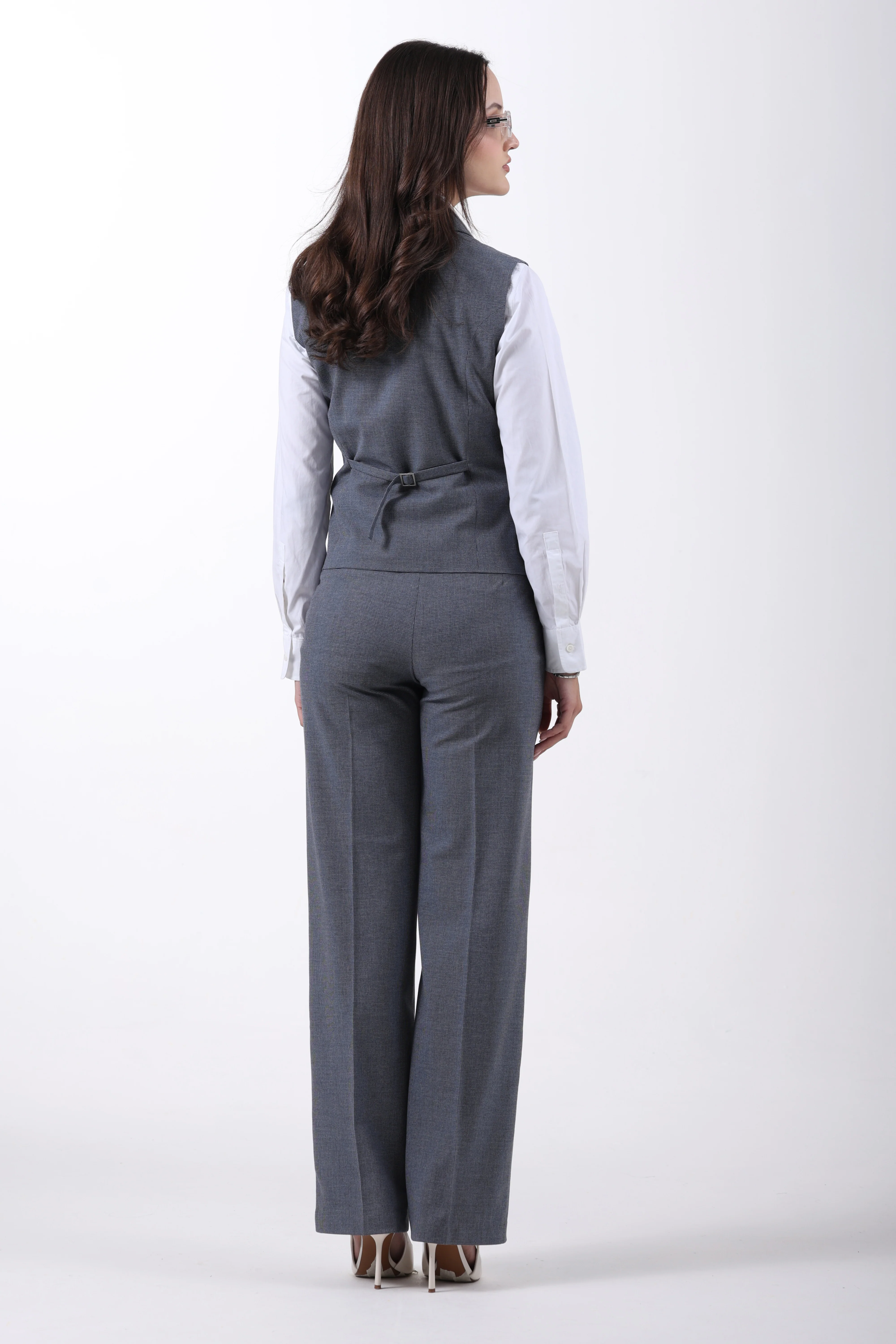 Houndstooth 3-Piece Trouser Co-ord Set – Blue - Image 6