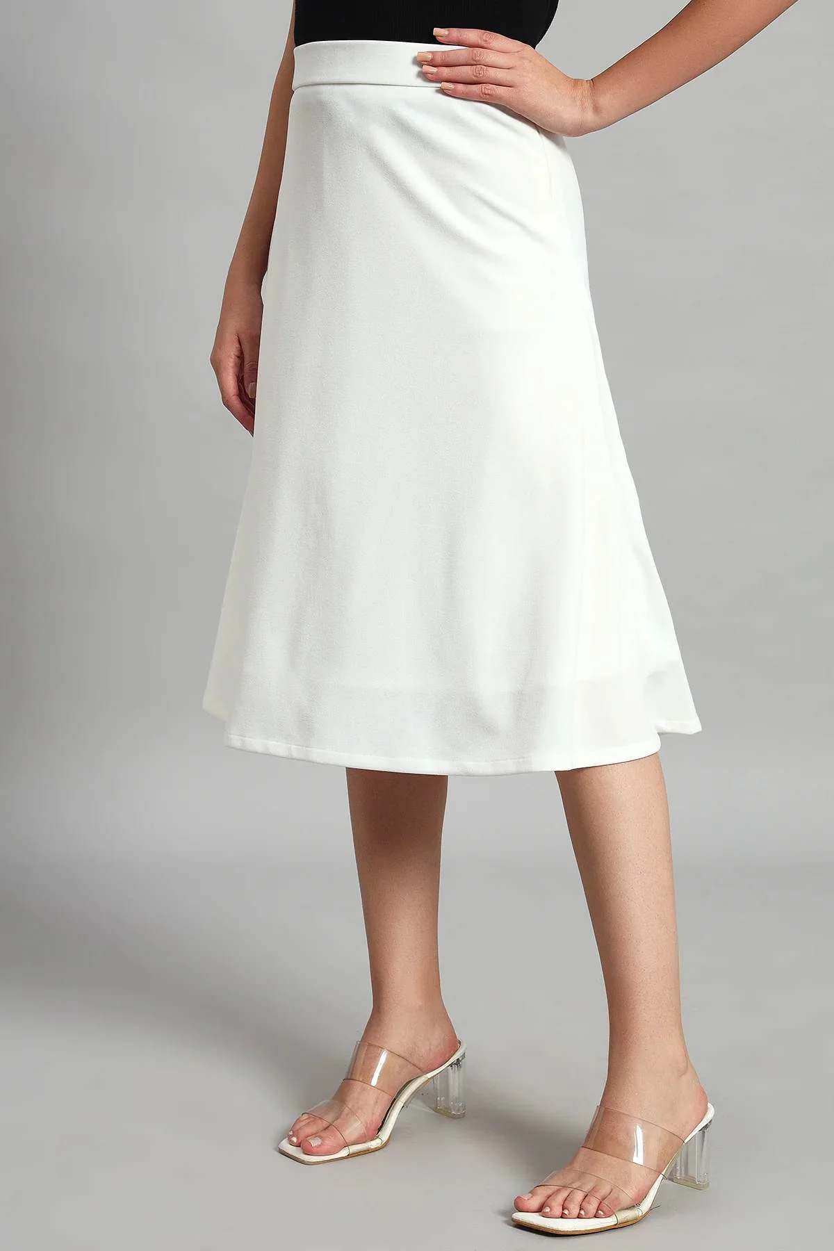 Ivory Elegance A-Line Skirt for Women - Image 4