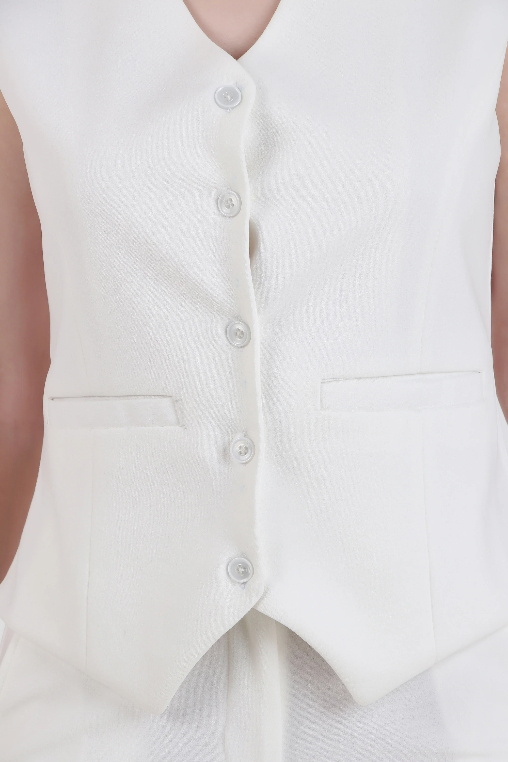 Waistcoat and Trousers Co-ord Set – Ivory - Image 3