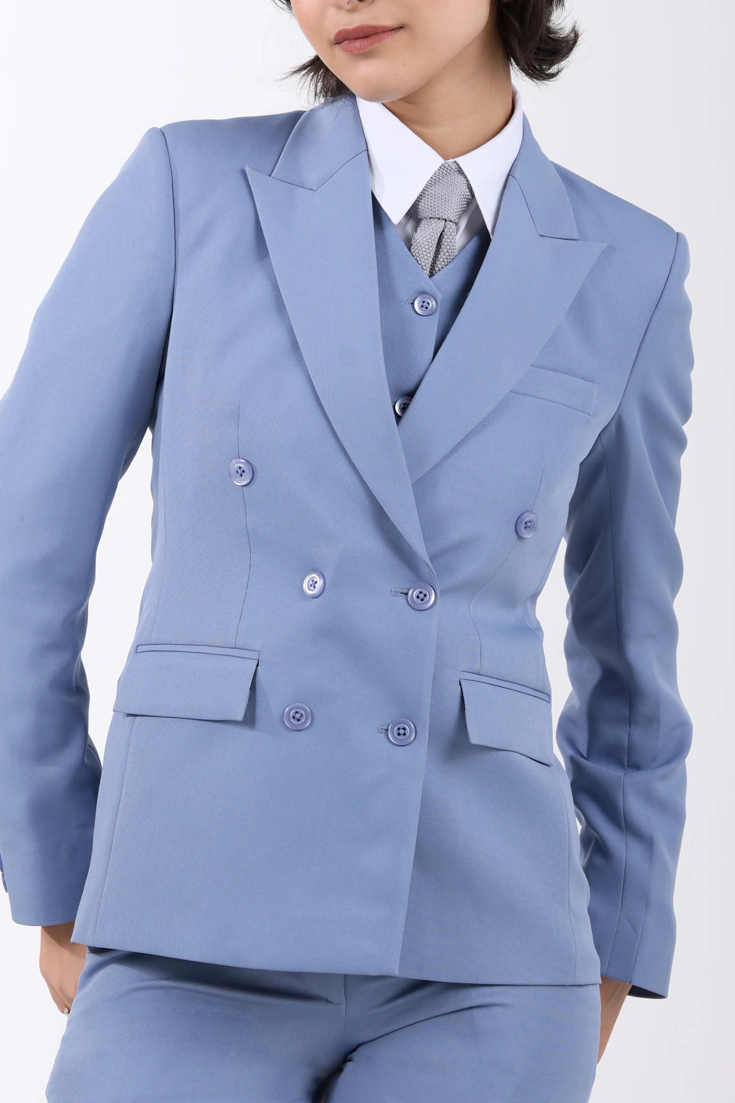 The Limitless Command 3-Piece Double-Breasted Suit Set – Denim Blue - Image 11
