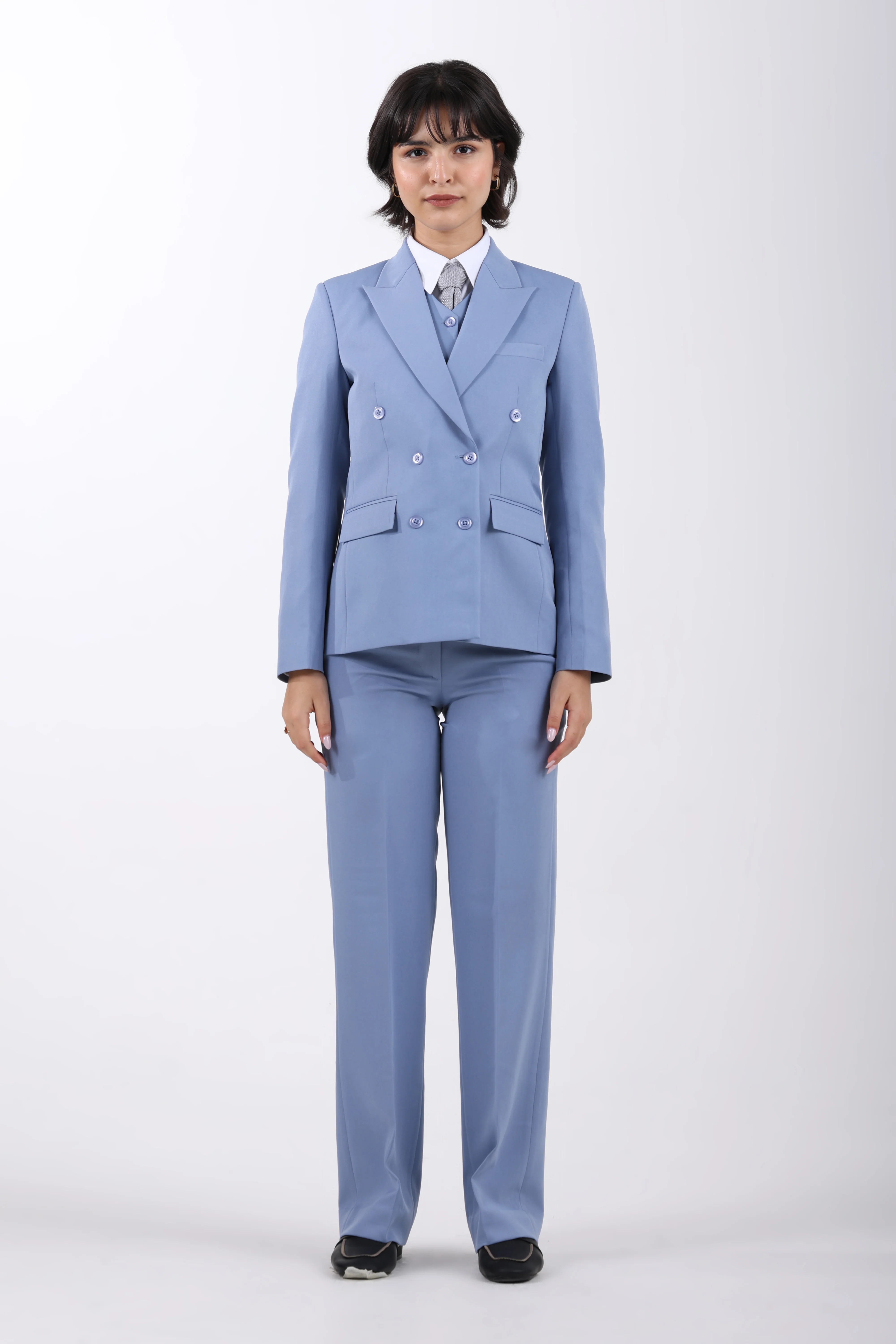 The Limitless Command 3-Piece Double-Breasted Suit Set – Denim Blue - Image 5