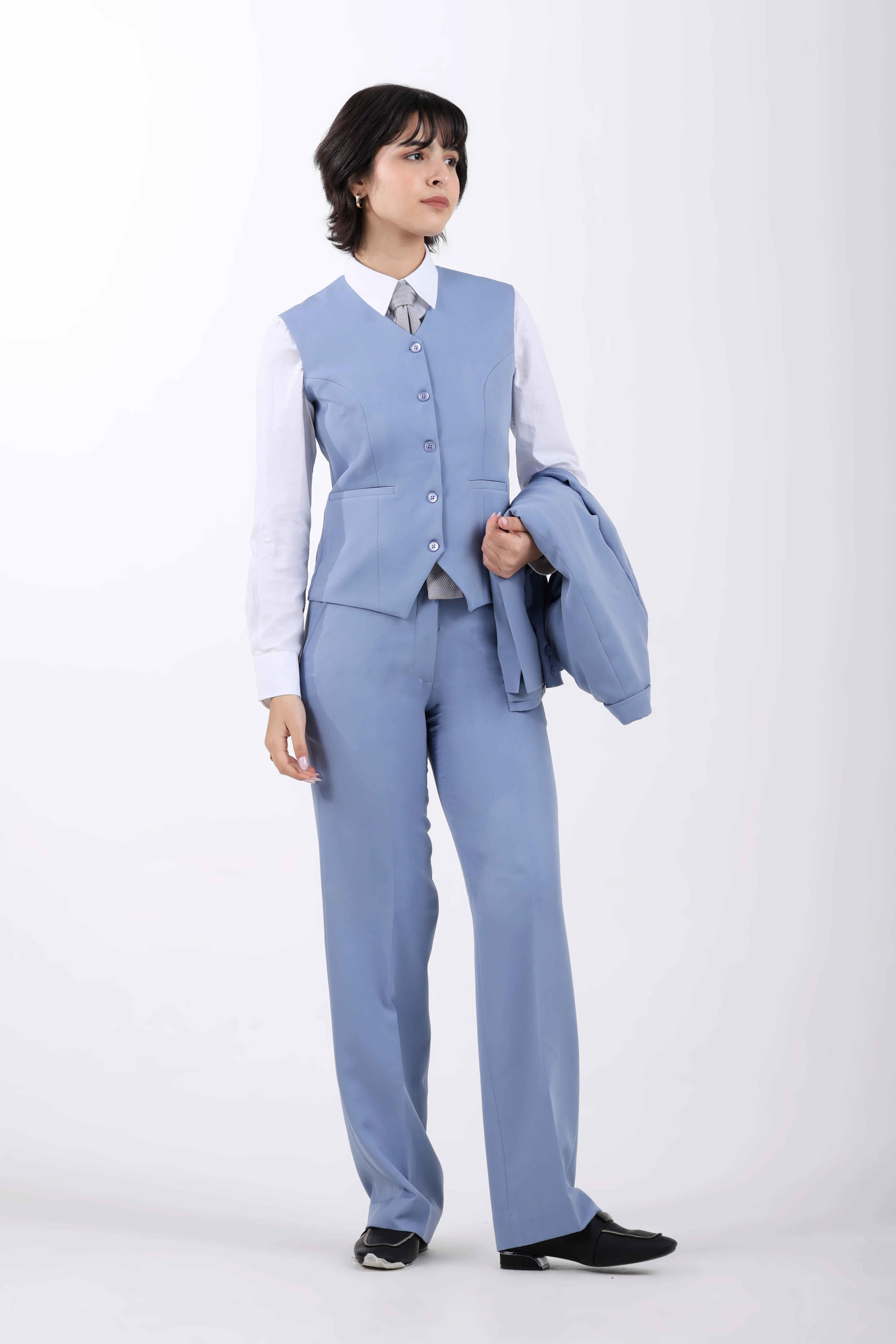 The Limitless Command 3-Piece Double-Breasted Suit Set – Denim Blue - Image 6