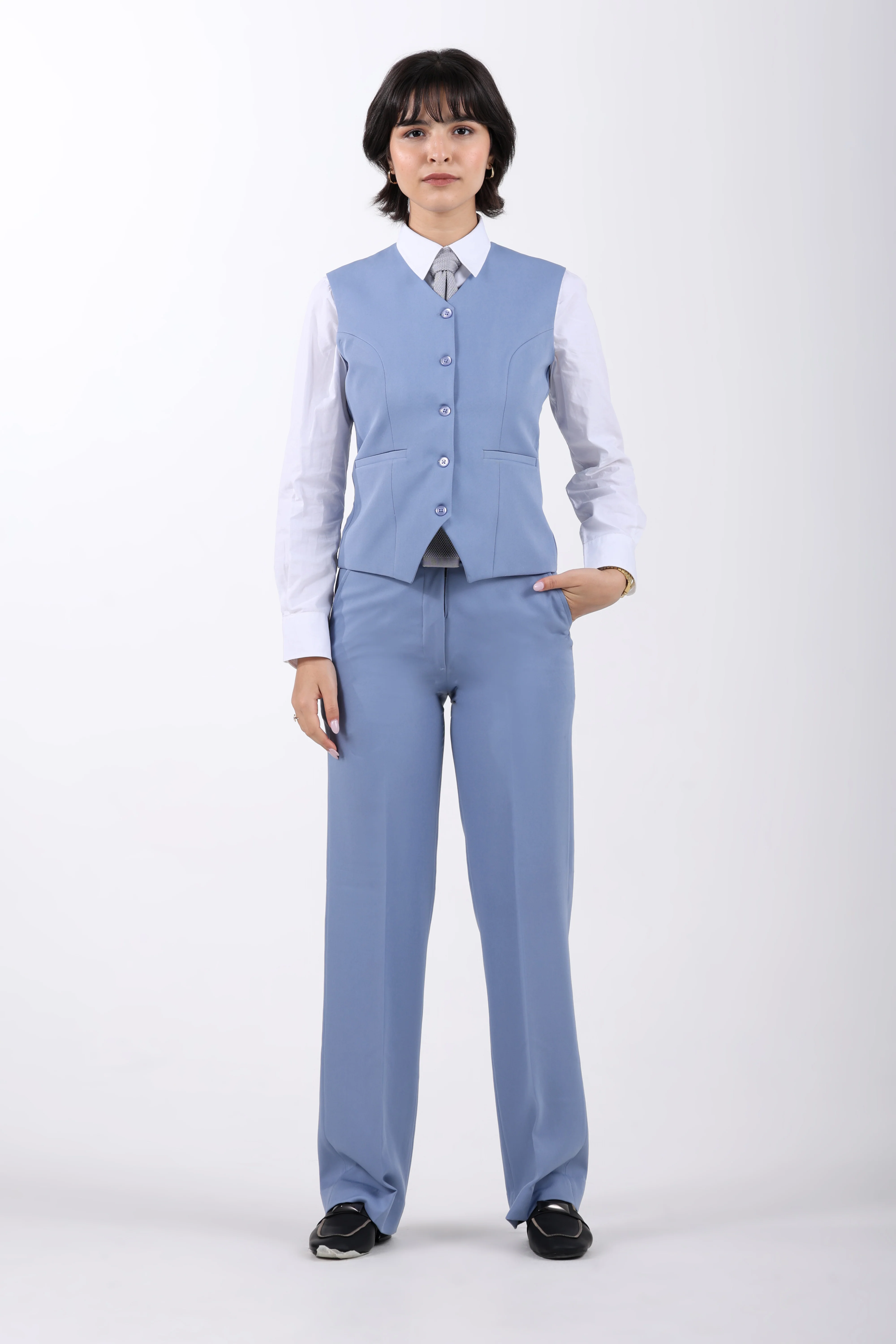 The Limitless Command 3-Piece Double-Breasted Suit Set – Denim Blue - Image 8