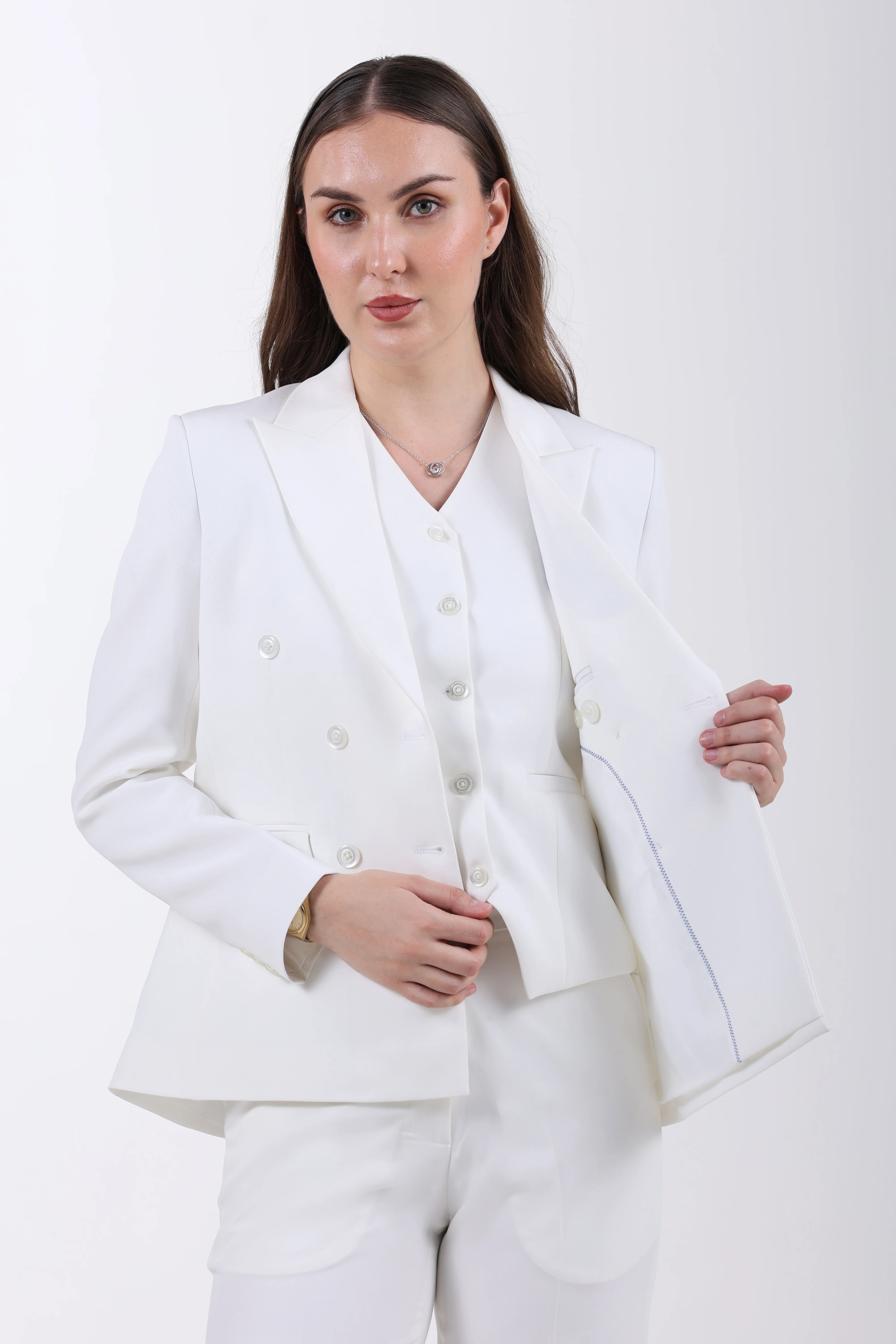 The Limitless Command 3-Piece Double-Breasted Suit Set – White - Image 7